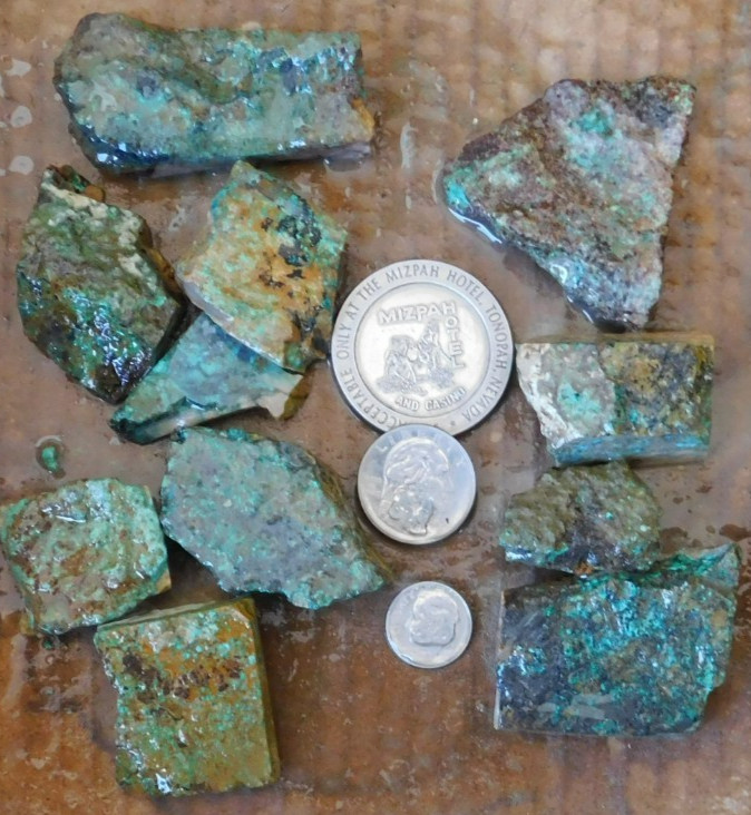 Turquoise rough 1/2 lb high grade natural hard Blue Silver #2 , Tonopah NV Lot A Turquoise rough 1/2 lb high grade natural hard Blue Silver #2 , Tonopah NV Lot A
