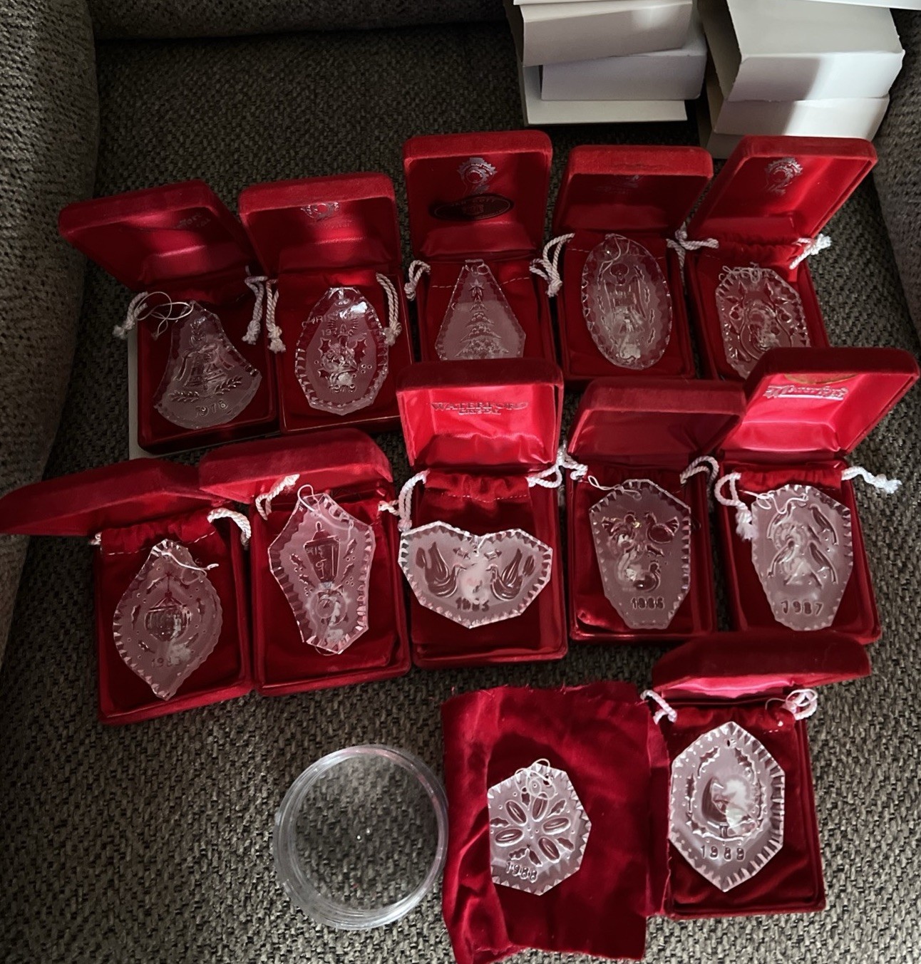 Vintage Waterford Crystal Annual Christmas Ornaments 1978-1989 Lot Of 12 Vintage Waterford Crystal Annual Christmas Ornaments 1978-1989 Lot Of 12