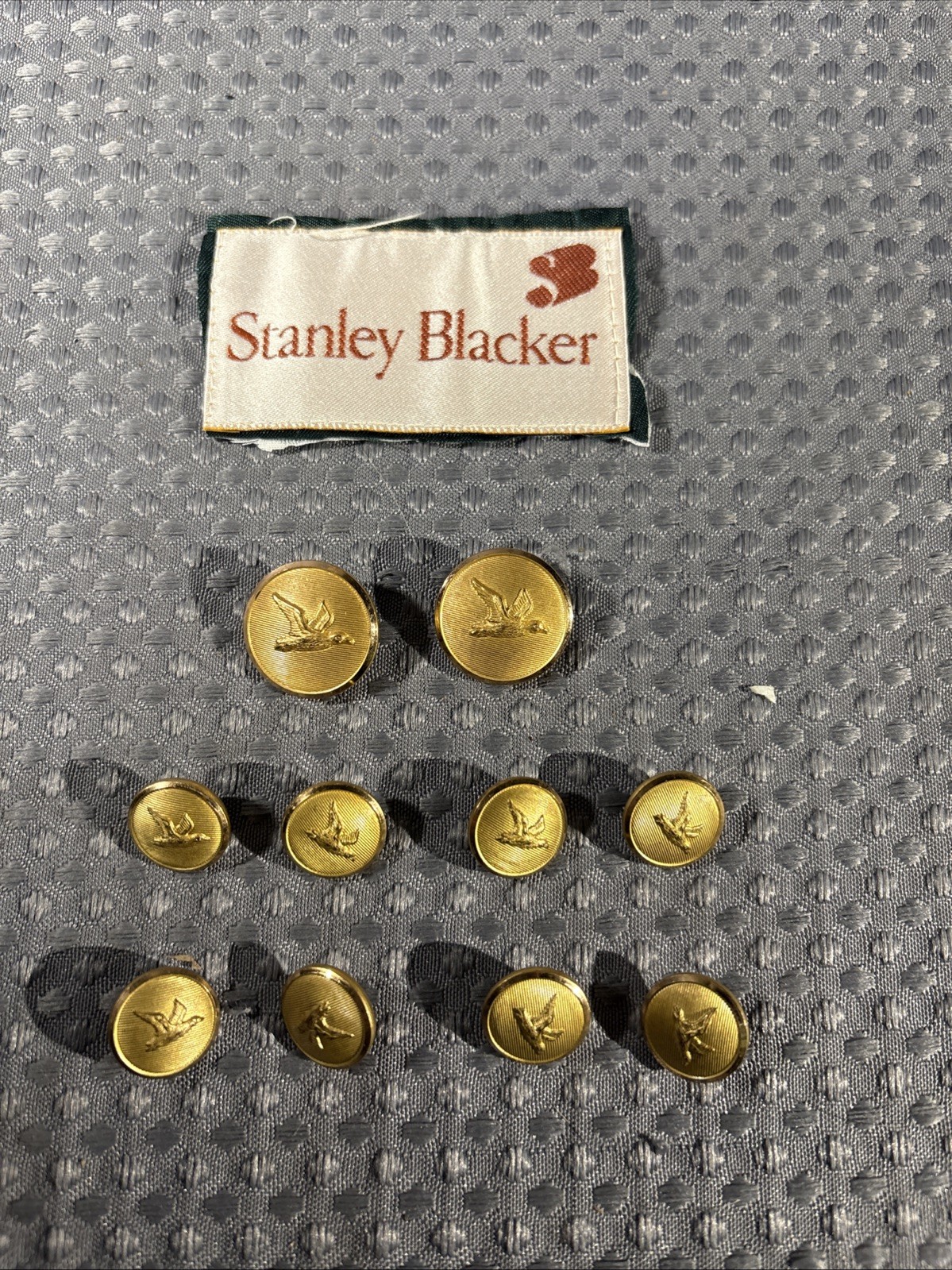 Vintage Waterbury Brass Blazer Buttons Set 10 Gold Tone Goose Stanley Blacker Vintage Waterbury Brass Blazer Buttons Set 10 Gold Tone Goose Stanley Blacker