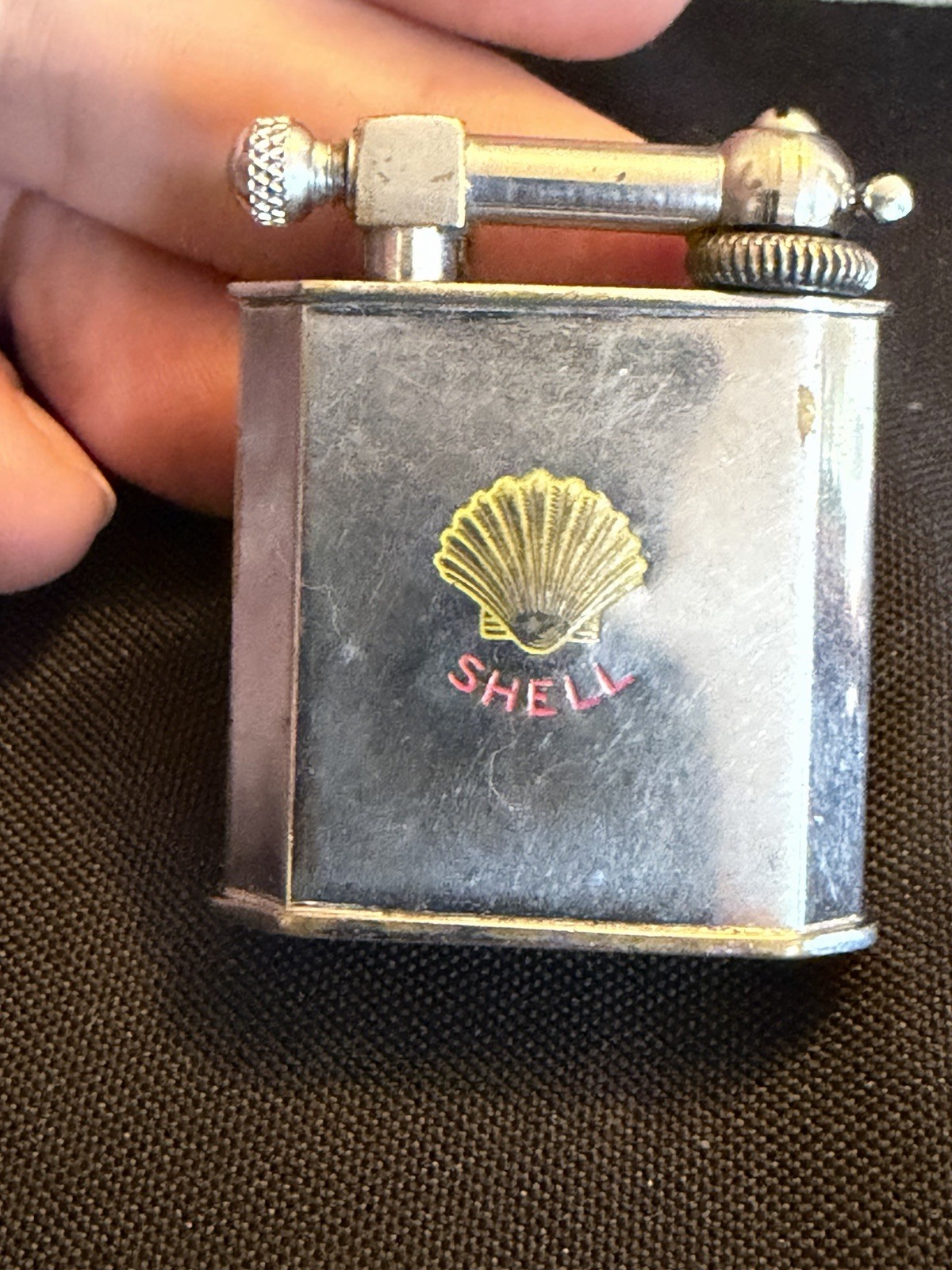 Vintage 1930s French Lift-Arm Lighter Petroles Jupiter Shell Oil Paris Vintage 1930s French Lift-Arm Lighter Petroles Jupiter Shell Oil Paris