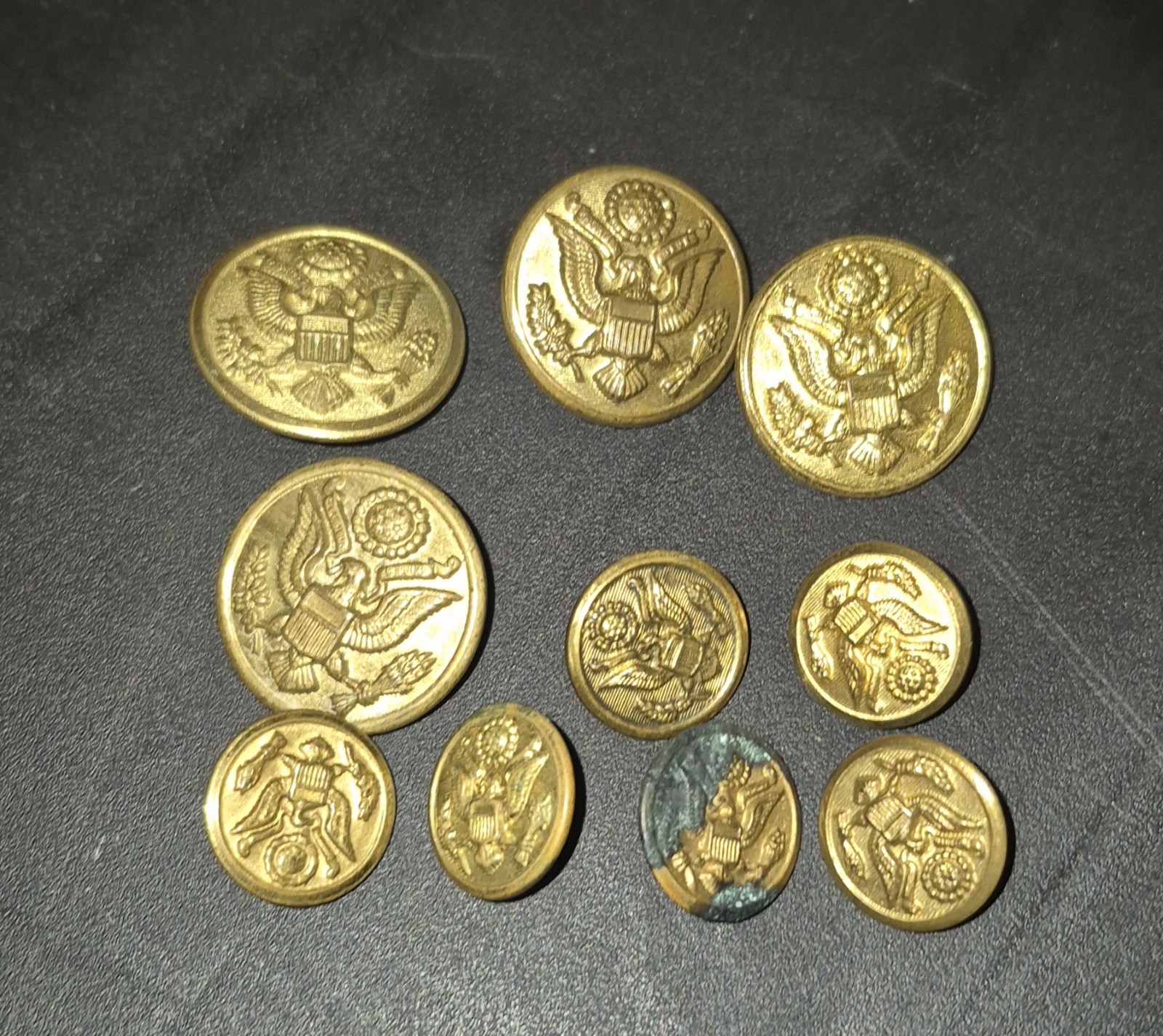 10 Antique US Army Buttons Indian Wars Era c. 1875–1884 (TM1978) 10 Antique US Army Buttons Indian Wars Era c. 1875–1884 (TM1978)