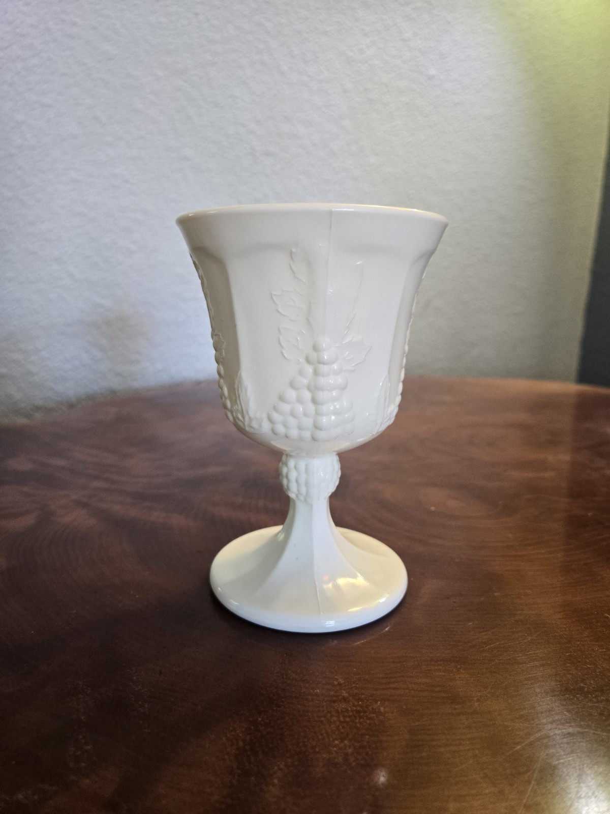 Vintage Indiana Milk Glass Harvest Grape Footed Goblet Vintage Indiana Milk Glass Harvest Grape Footed Goblet