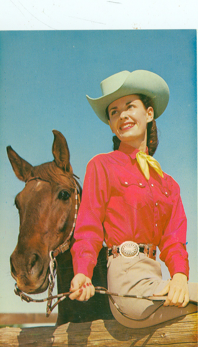 COWGIRL "WESTERN STYLE" WESTERN WAYS ON POSTCARD (DV266*) COWGIRL "WESTERN STYLE" WESTERN WAYS ON POSTCARD (DV266*)