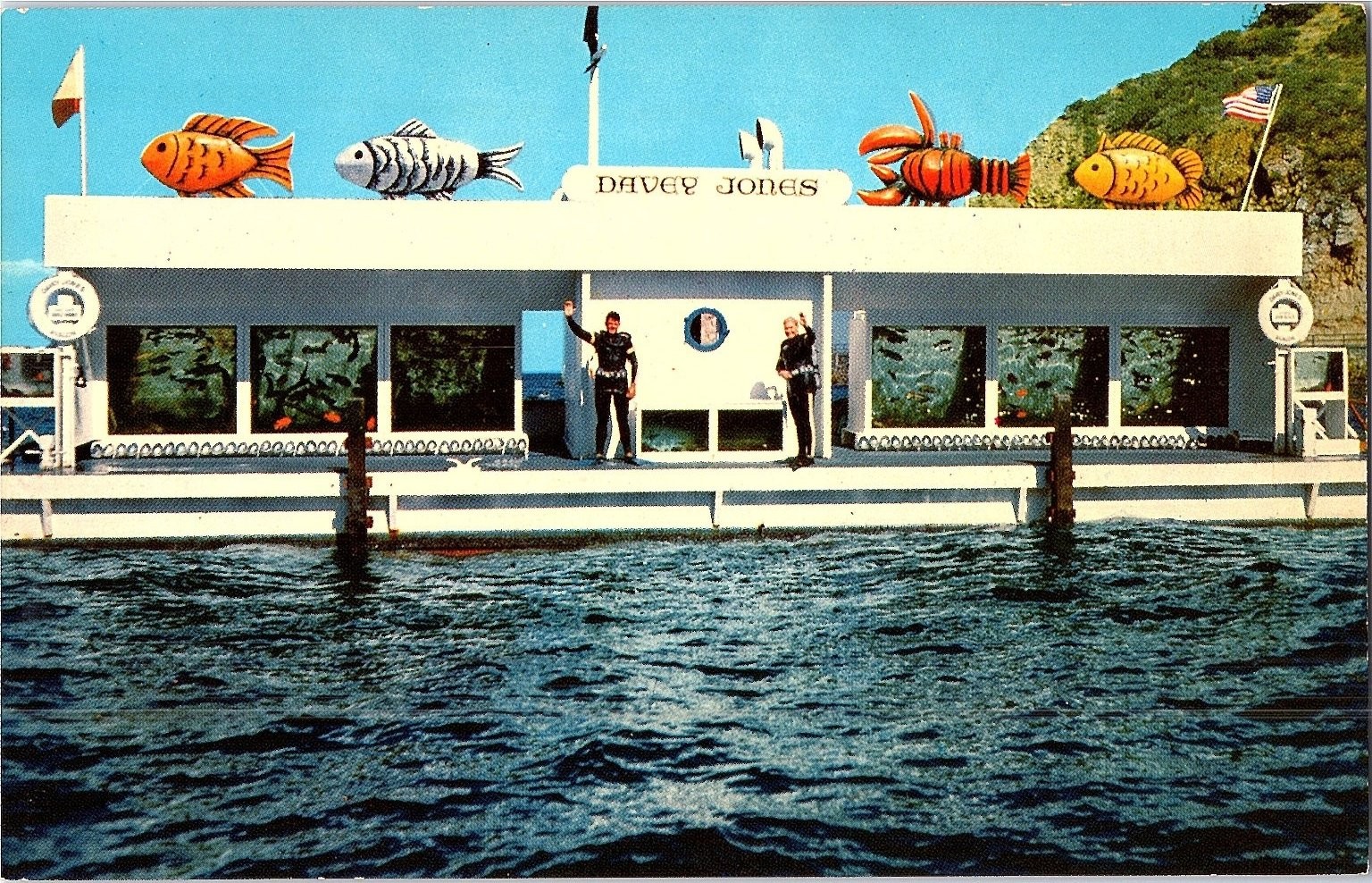 1959 Davy Jones Divers Barge Avalon Catalina Island CA Postcard – Undersea 1959 Davy Jones Divers Barge Avalon Catalina Island CA Postcard – Undersea