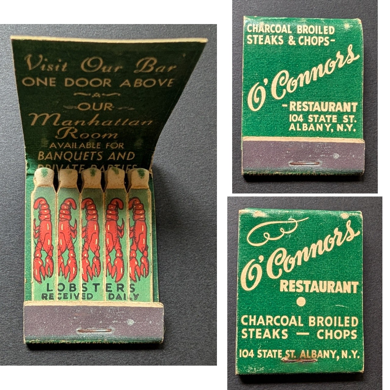 Feature Matchbook O'Connors Restaurant Albany NY