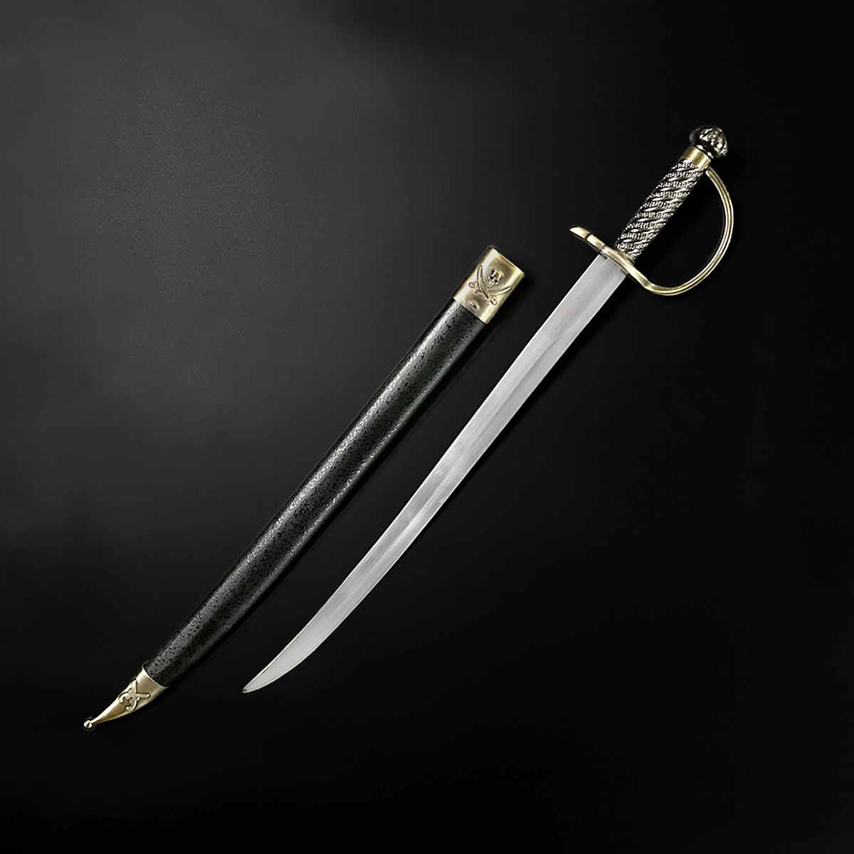 P.S. Caribbean Pirate Sword Pirate Cutlass Saber Sword (Brass Hilt) P.S. Caribbean Pirate Sword Pirate Cutlass Saber Sword (Brass Hilt)