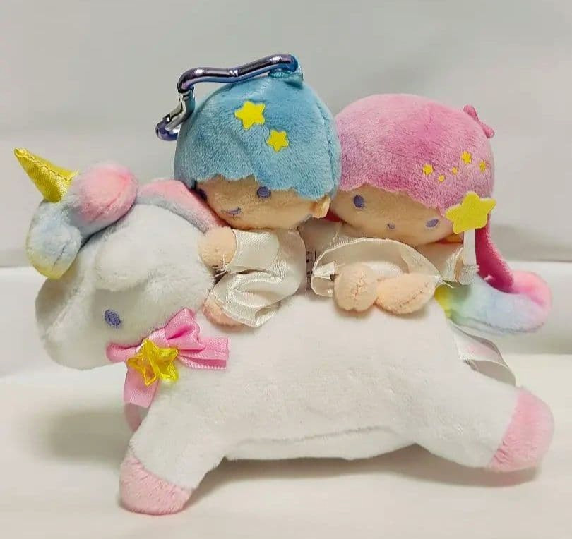 Sanrio Little Twin Stars Unicorn 50th Anniversary Mascot Plush Keychain