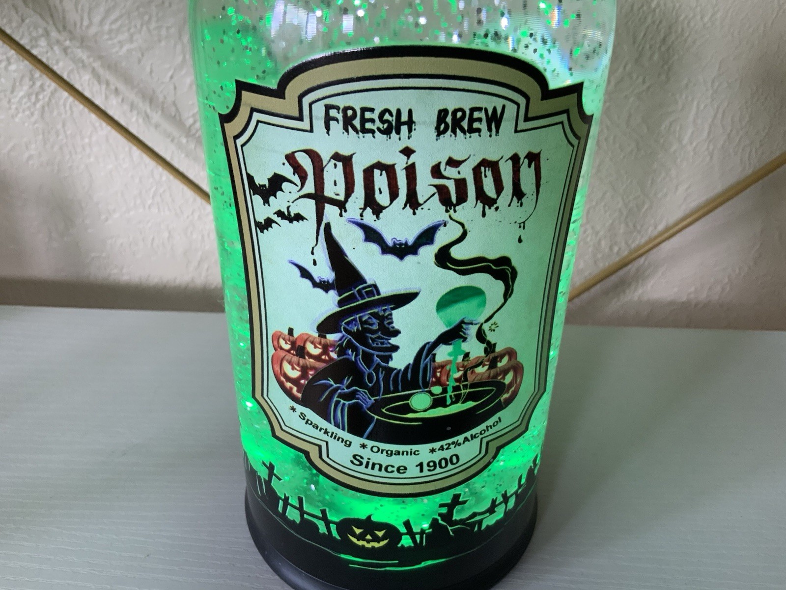 Cracker Barrel Poison Witches Brew Halloween Huge Bottle Glitter Water Globe