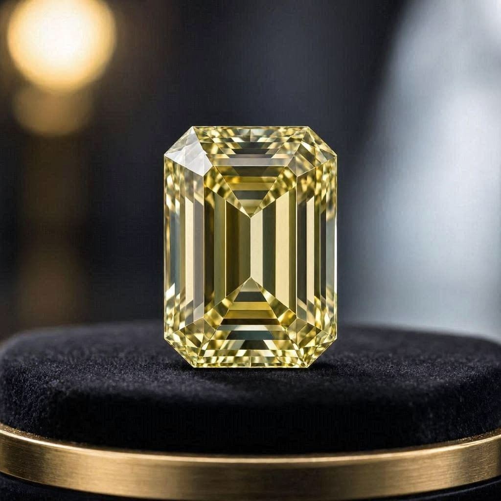 Certified 10.00 CT Elegant Yellow Emerald Cut Lab Grown CVD Loose Diamond VVS1 Certified 10.00 CT Elegant Yellow Emerald Cut Lab Grown CVD Loose Diamond VVS1