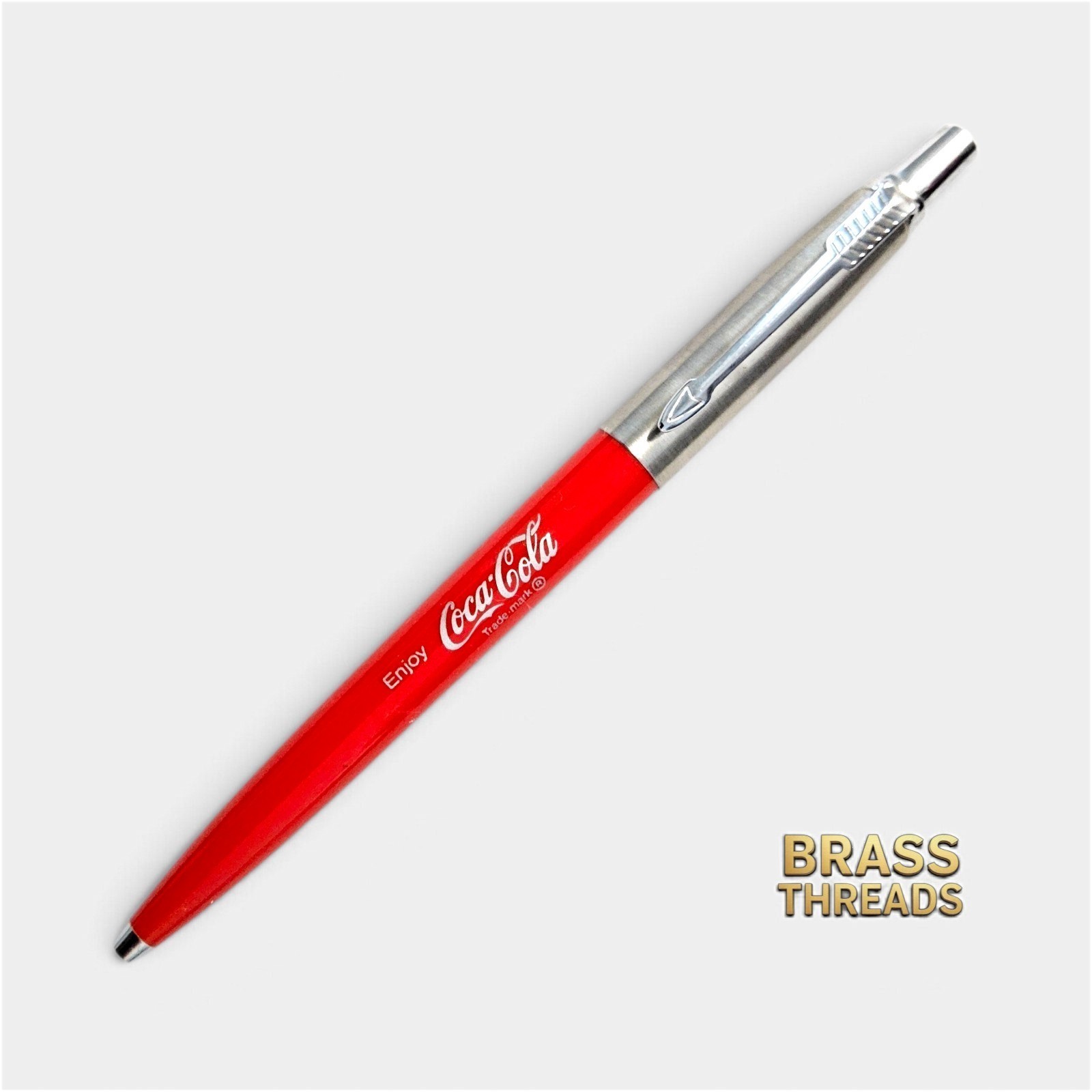 Vintage Parker Jotter RED Coca-Cola Brass Threads Vintage Parker Jotter RED Coca-Cola Brass Threads
