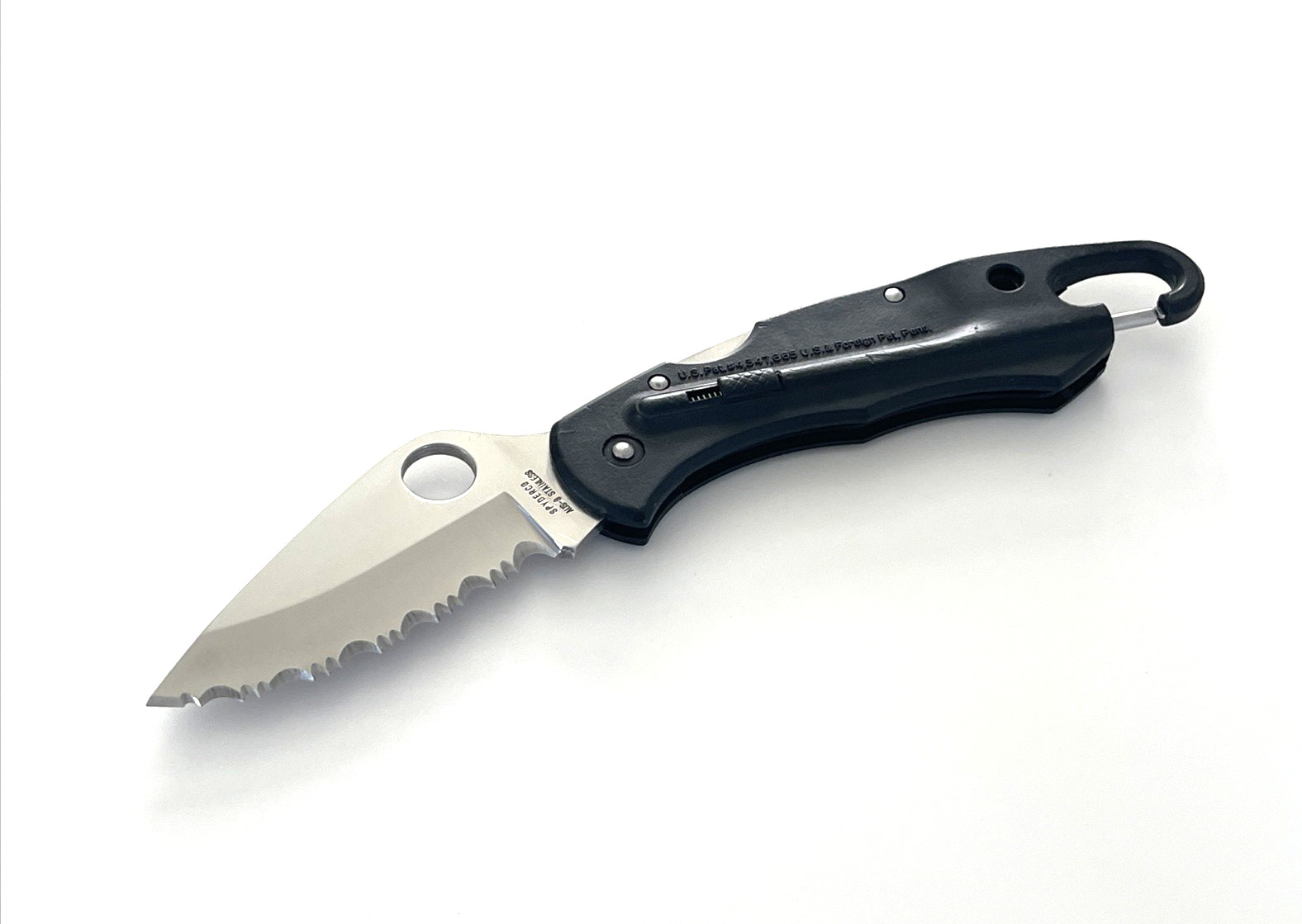 Spyderco C30SBK Remote Release Folding Knife AUS-8 Shackle-Clip Japan 1995-2001 Spyderco C30SBK Remote Release Folding Knife AUS-8 Shackle-Clip Japan 1995-2001