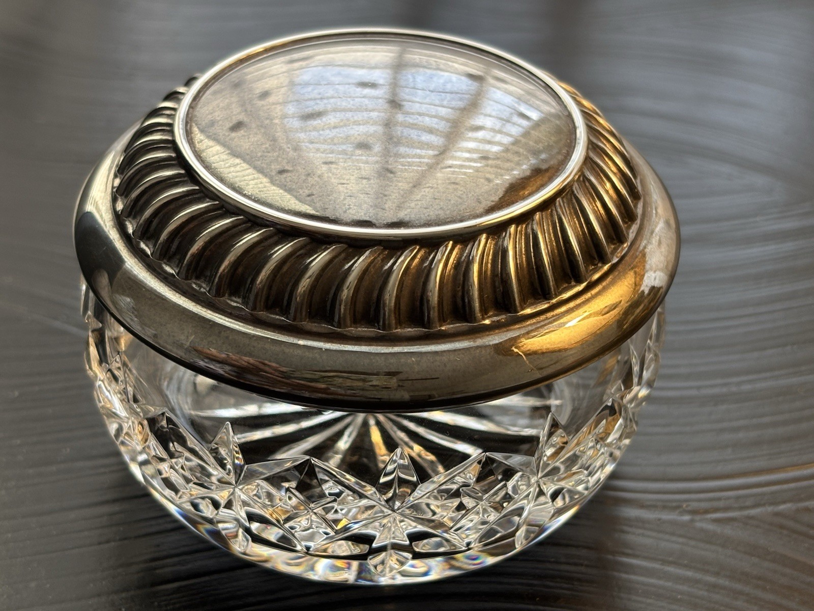 Waterford Crystal Box with Silverplate Lid 3.5” X 2.5”Trinket or Jewelry Bowl Waterford Crystal Box with Silverplate Lid 3.5” X 2.5”Trinket or Jewelry Bowl