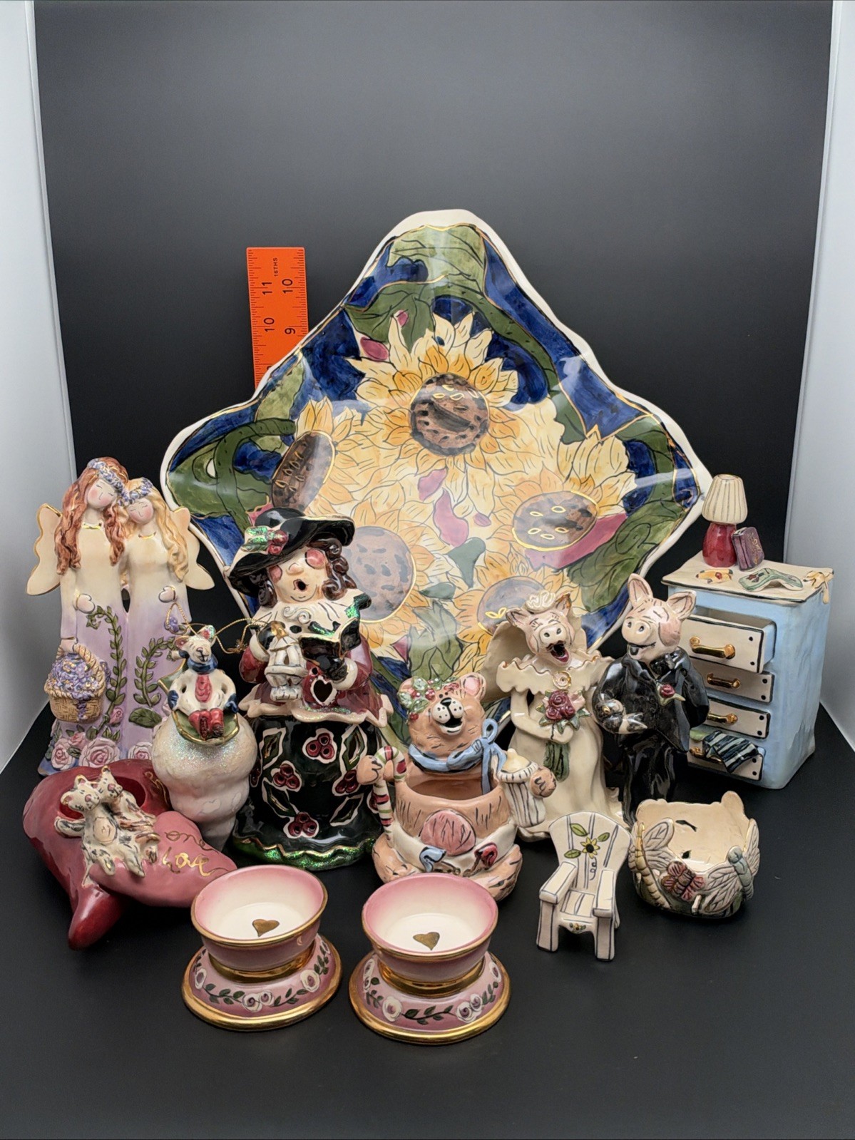 Blue Sky Clayworks Heather Goldminc LOT of 12 Fairy/Angel Pigs Plate Bear READ Blue Sky Clayworks Heather Goldminc LOT of 12 Fairy/Angel Pigs Plate Bear READ