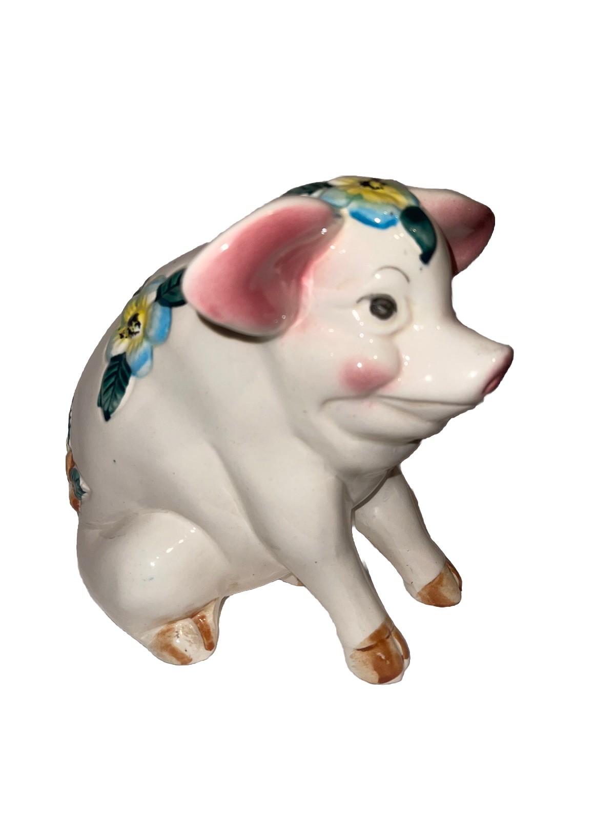 Nice Large RARE Vintage Large Hand Painted Pig Piggy Bank Figurine Ceramic MCM Nice Large RARE Vintage Large Hand Painted Pig Piggy Bank Figurine Ceramic MCM