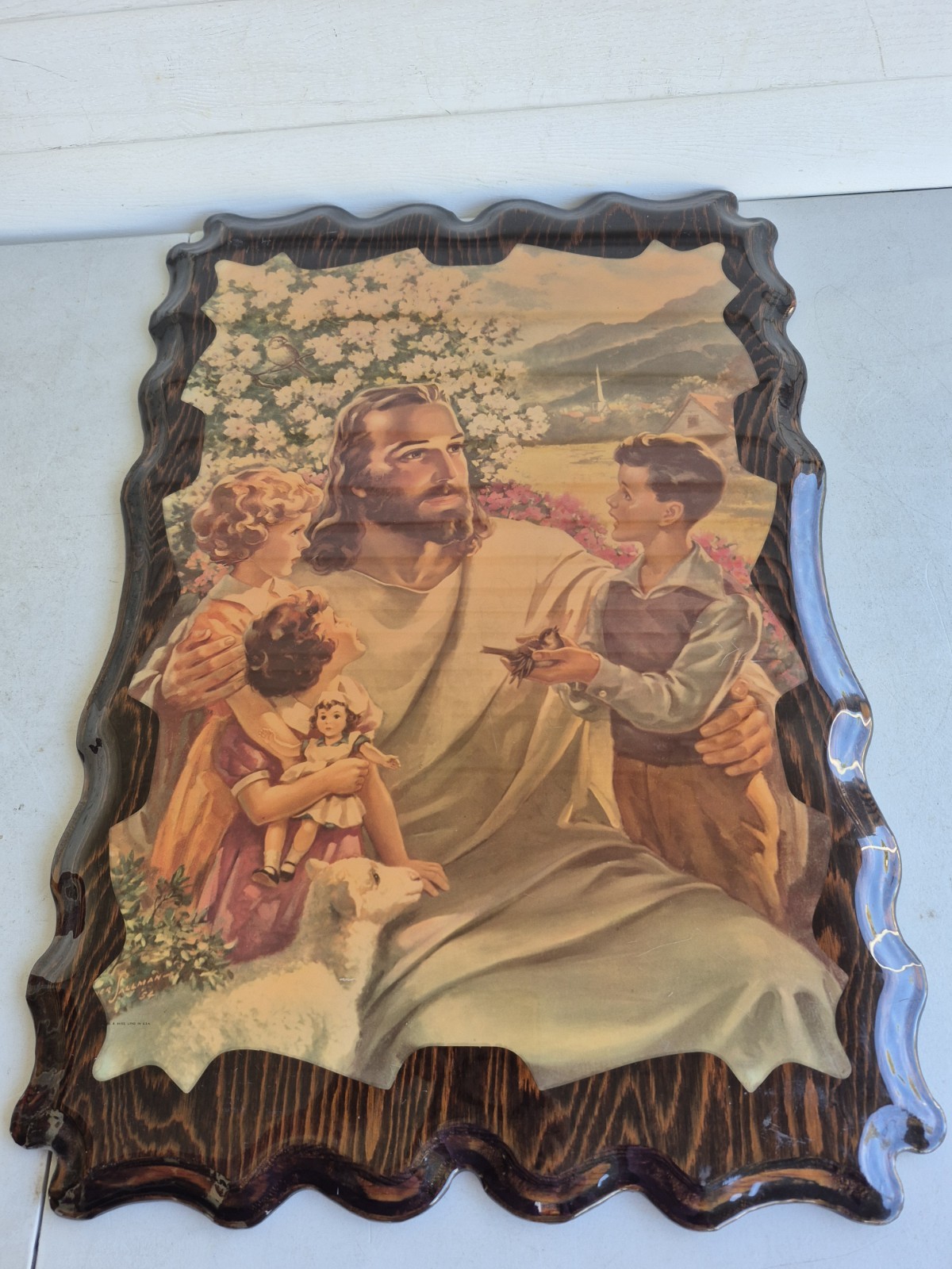 VINTAGE RELIGIOUS PICTURE JESUS WITH CHILDREN VINTAGE RELIGIOUS PICTURE JESUS WITH CHILDREN