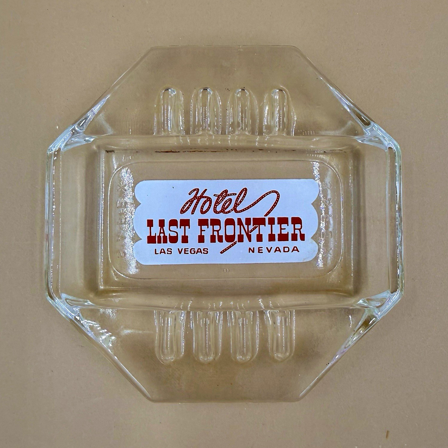 Vintage 1940s Hotel Last Frontier Las Vegas SAFEX Glass Ashtray Casino Americana Vintage 1940s Hotel Last Frontier Las Vegas SAFEX Glass Ashtray Casino Americana