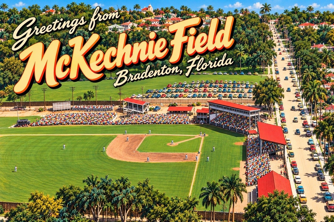 Greetings From McKechnie Field Bradenton FLORIDA 4x6 Modern Postcard E492 Greetings From McKechnie Field Bradenton FLORIDA 4x6 Modern Postcard E492