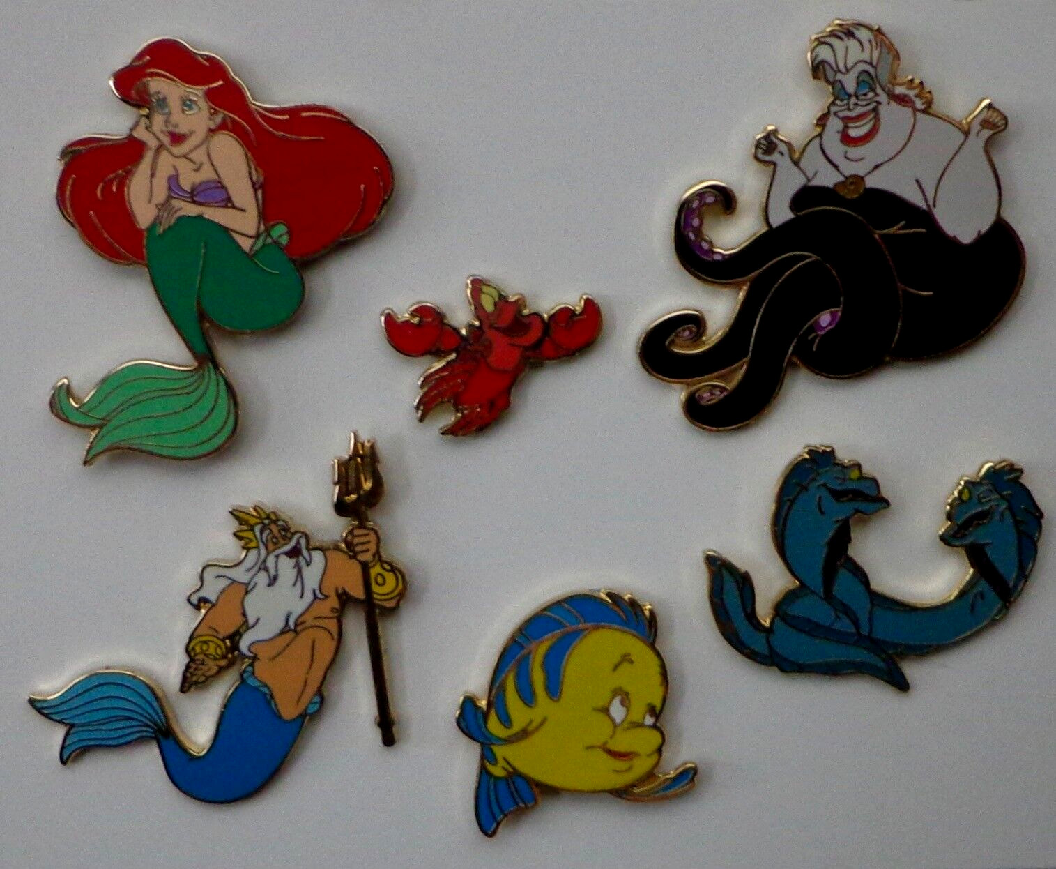Disney DLR GWP Little Mermaid Map Pin Ariel 6 Pin Set + Map