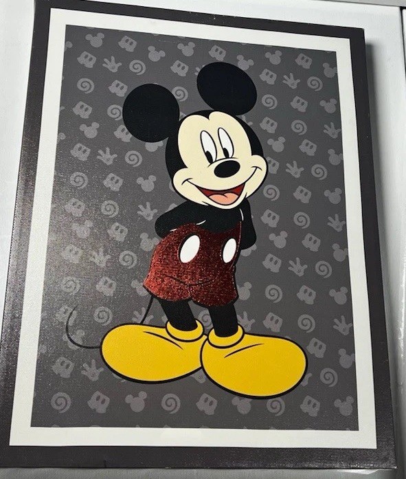 Disney Mickey Mouse Canvas Wall Art 11x14 Artissimo Red Glitter Shorts Disney Mickey Mouse Canvas Wall Art 11x14 Artissimo Red Glitter Shorts
