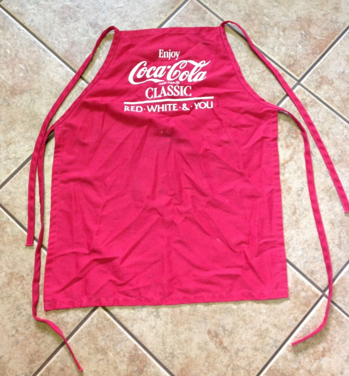 Vintage COCA-COLA Classic Red Apron Coke Advertising Red White & You Vintage COCA-COLA Classic Red Apron Coke Advertising Red White & You