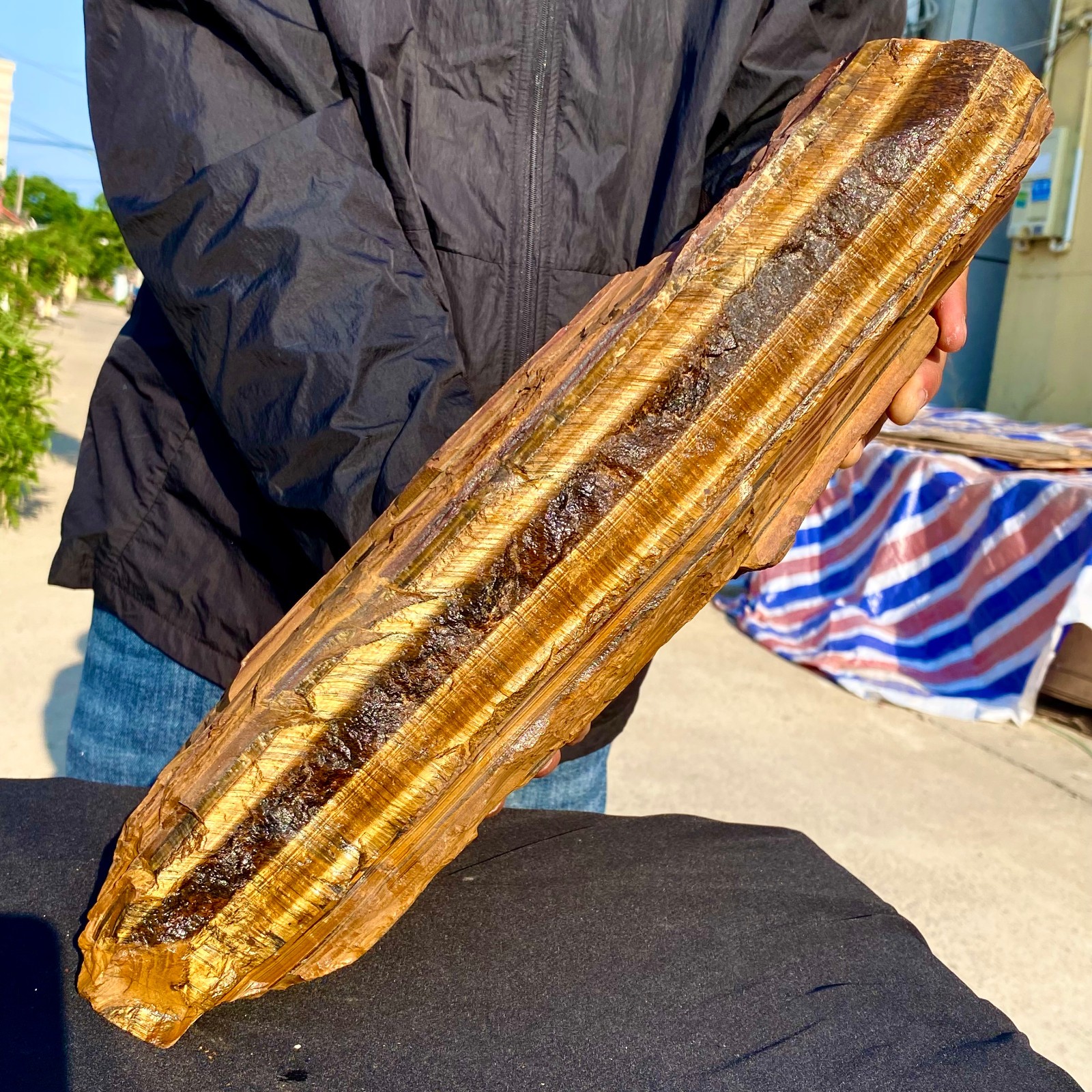 38.13LB Large Golden Tiger'S Eye Rock Quartz Crystal Mineral Specimen Metaphysic 38.13LB Large Golden Tiger'S Eye Rock Quartz Crystal Mineral Specimen Metaphysic