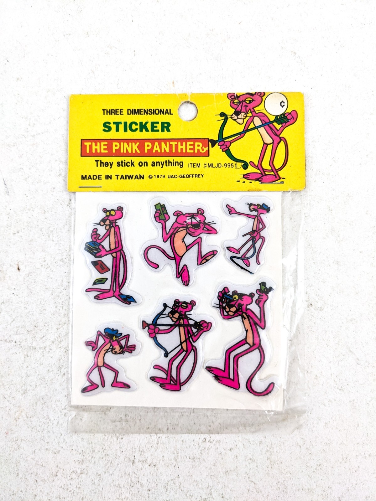 Vintage Pink Panther Three Dimensional Puffy Stickers 1979, Factory Sealed, Rare Vintage Pink Panther Three Dimensional Puffy Stickers 1979, Factory Sealed, Rare