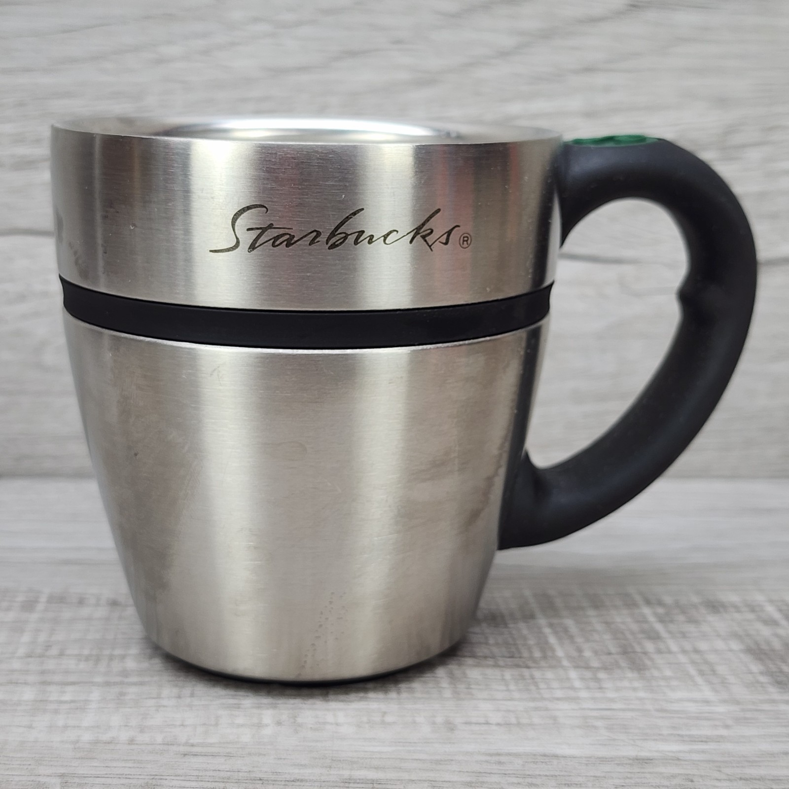 Vintage 2001 Starbucks Stainless Steel Travel Chubby Coffee Mug Barista 12 oz Vintage 2001 Starbucks Stainless Steel Travel Chubby Coffee Mug Barista 12 oz