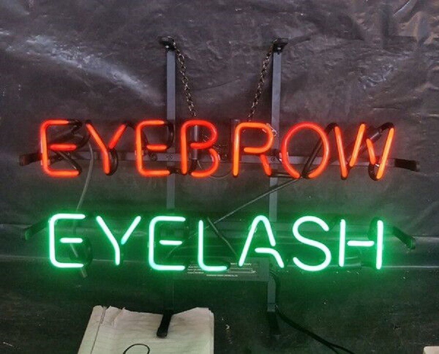 Eyebrow Eyelash Neon Sign Lamp Light Nightlight Business Beer Decor 24"x16"