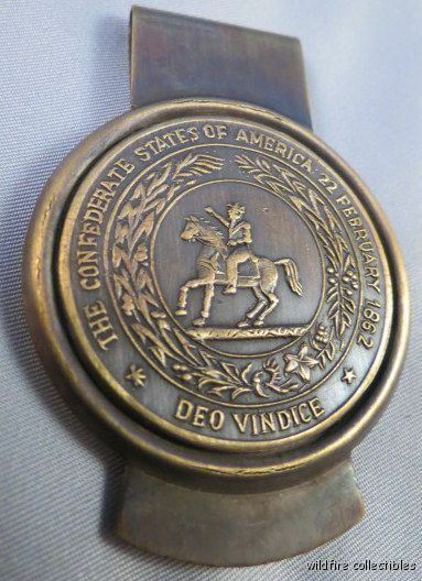 VINTAGE STYLE 1800S CSA CONFEDERATE STATES OF AMERICA MONEY CLIP BRASS Rebel USA VINTAGE STYLE 1800S CSA CONFEDERATE STATES OF AMERICA MONEY CLIP BRASS Rebel USA