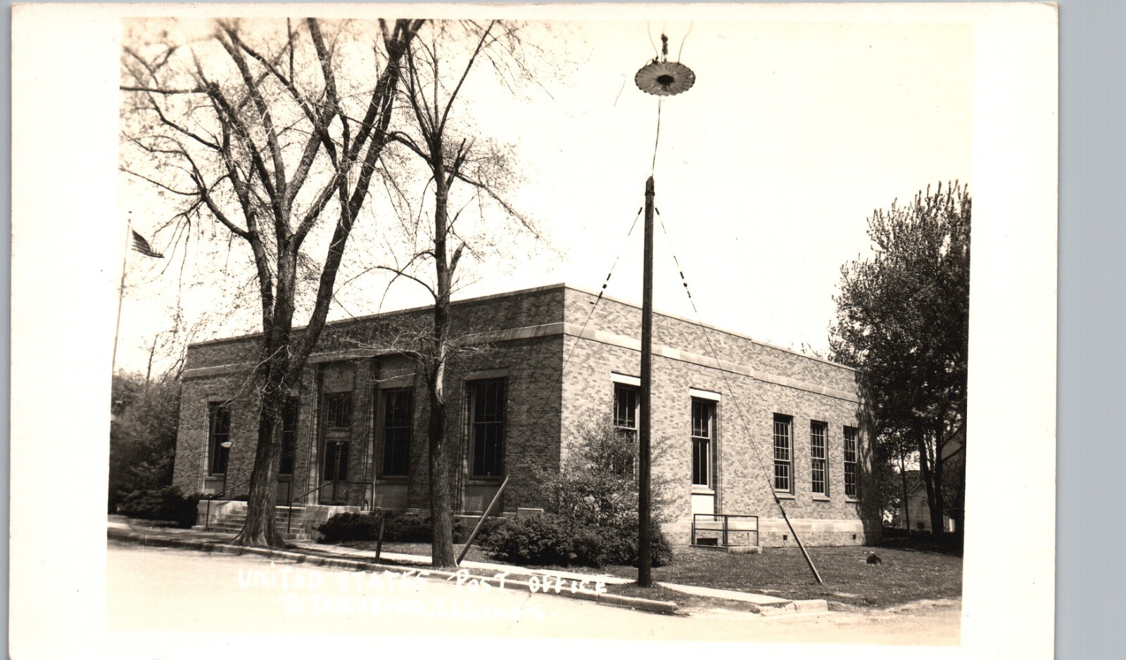 USPS FEDERAL POST OFFICE petersburg il real photo postcard rppc illinois history
