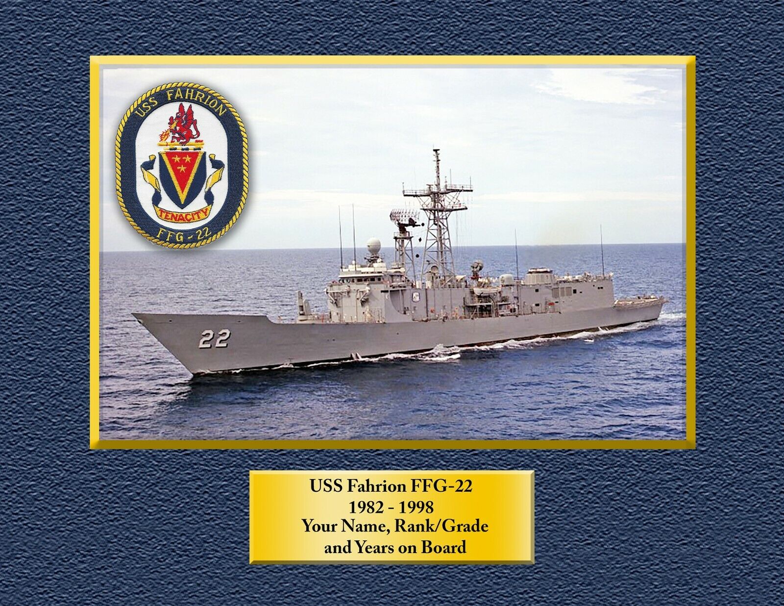 USS Fahrion FFG-22 Custom Personalized Print of US Navy Ships Gift 