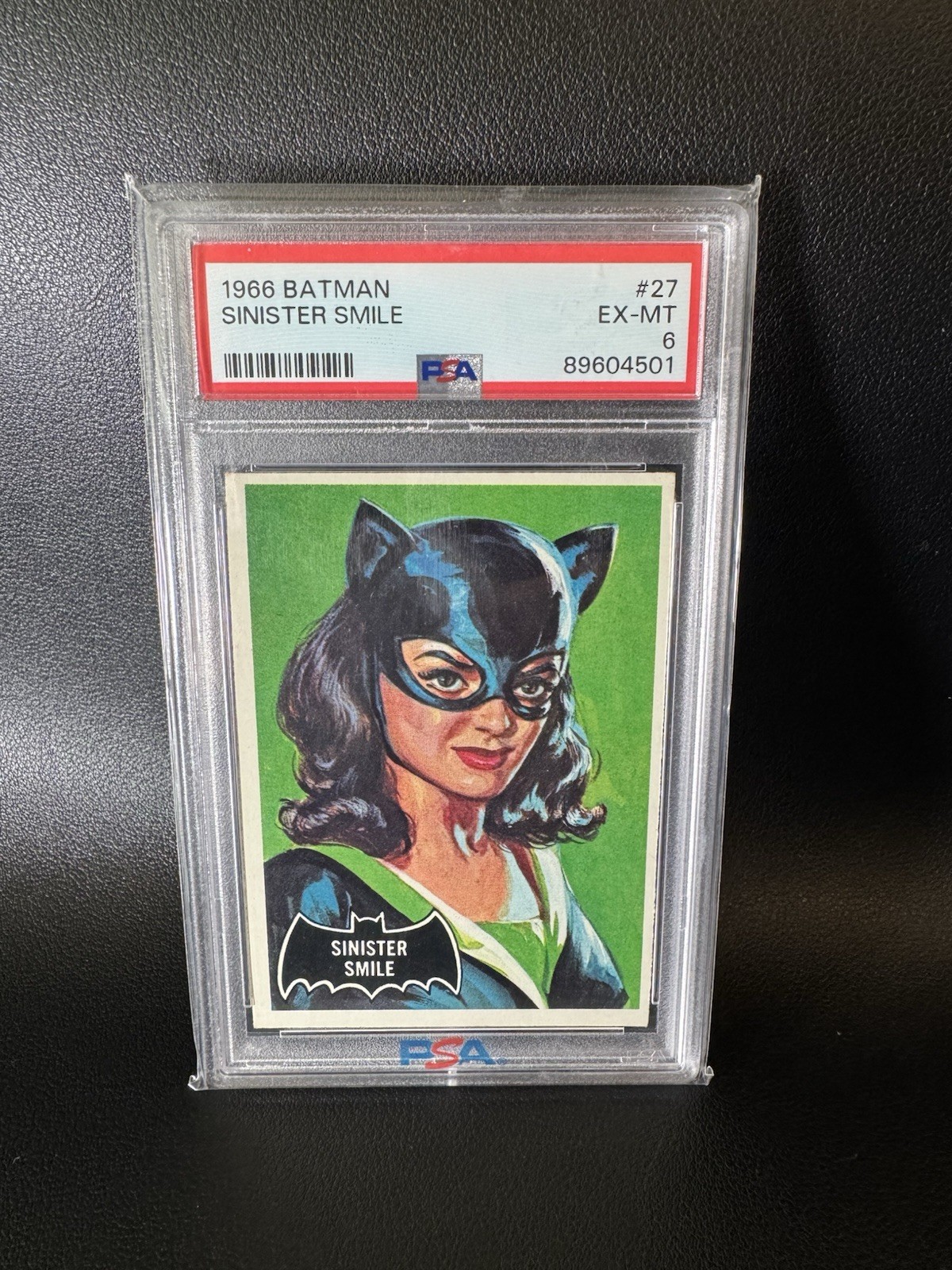 Sinister Smile Cat Woman 1966 Topps Batman #27 RC Rookie PSA 6 Sinister Smile Cat Woman 1966 Topps Batman #27 RC Rookie PSA 6