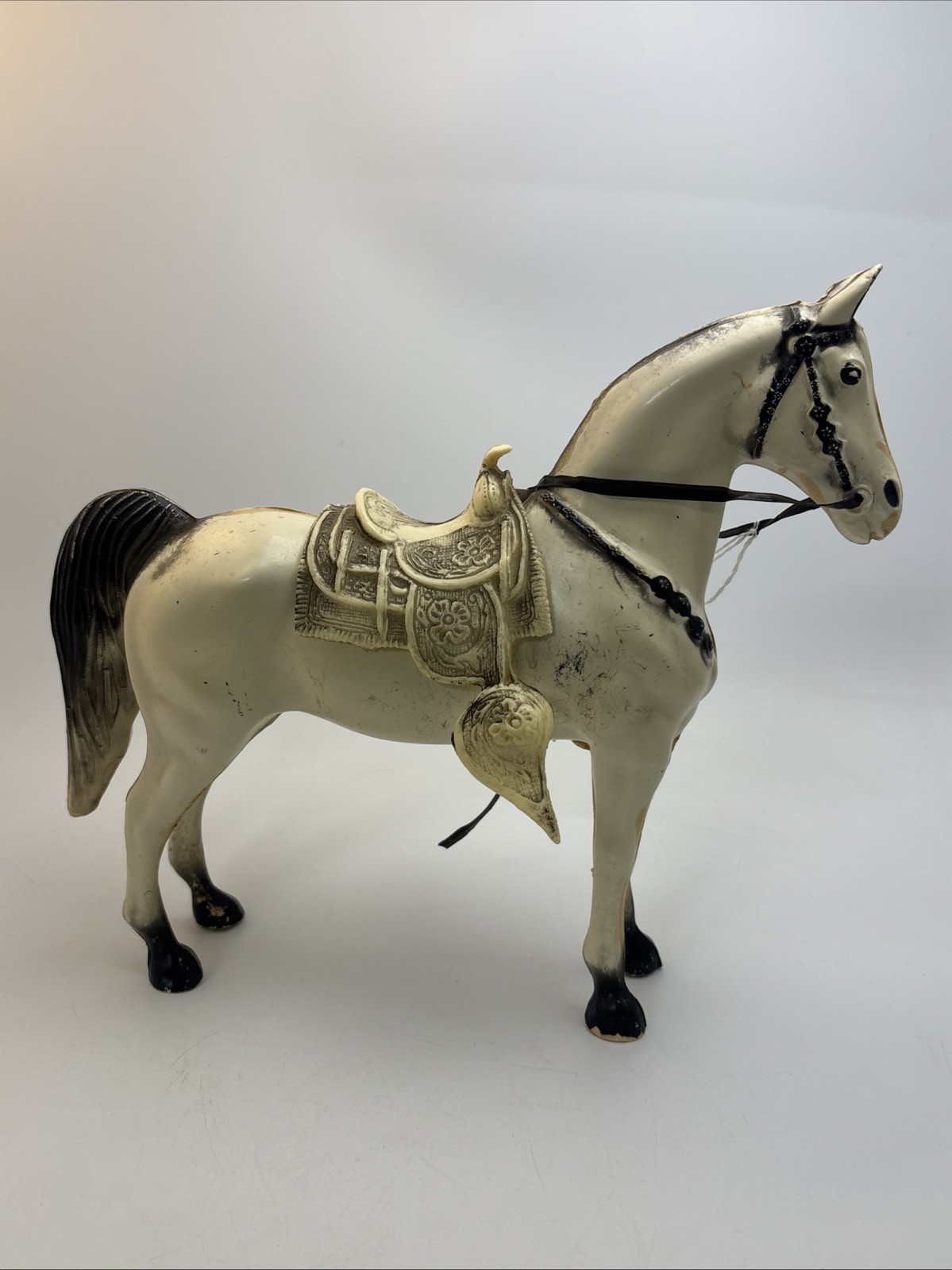 Vintage White Breyer Western 1950’s Horse W Saddle Vintage White Breyer Western 1950’s Horse W Saddle