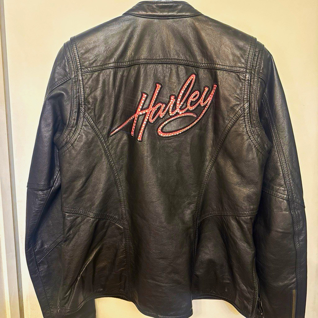 Harley-Davidson Black Leather Jacket w/ Harley Script Back & HD Logo Patch