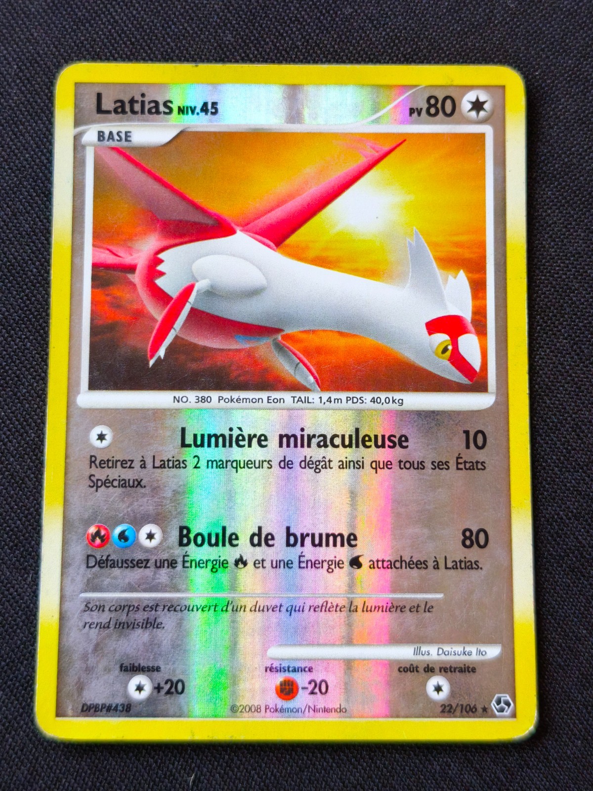 Pokémon TCG Card Latias 22/106 Reverse 2008 FR Rare Secret