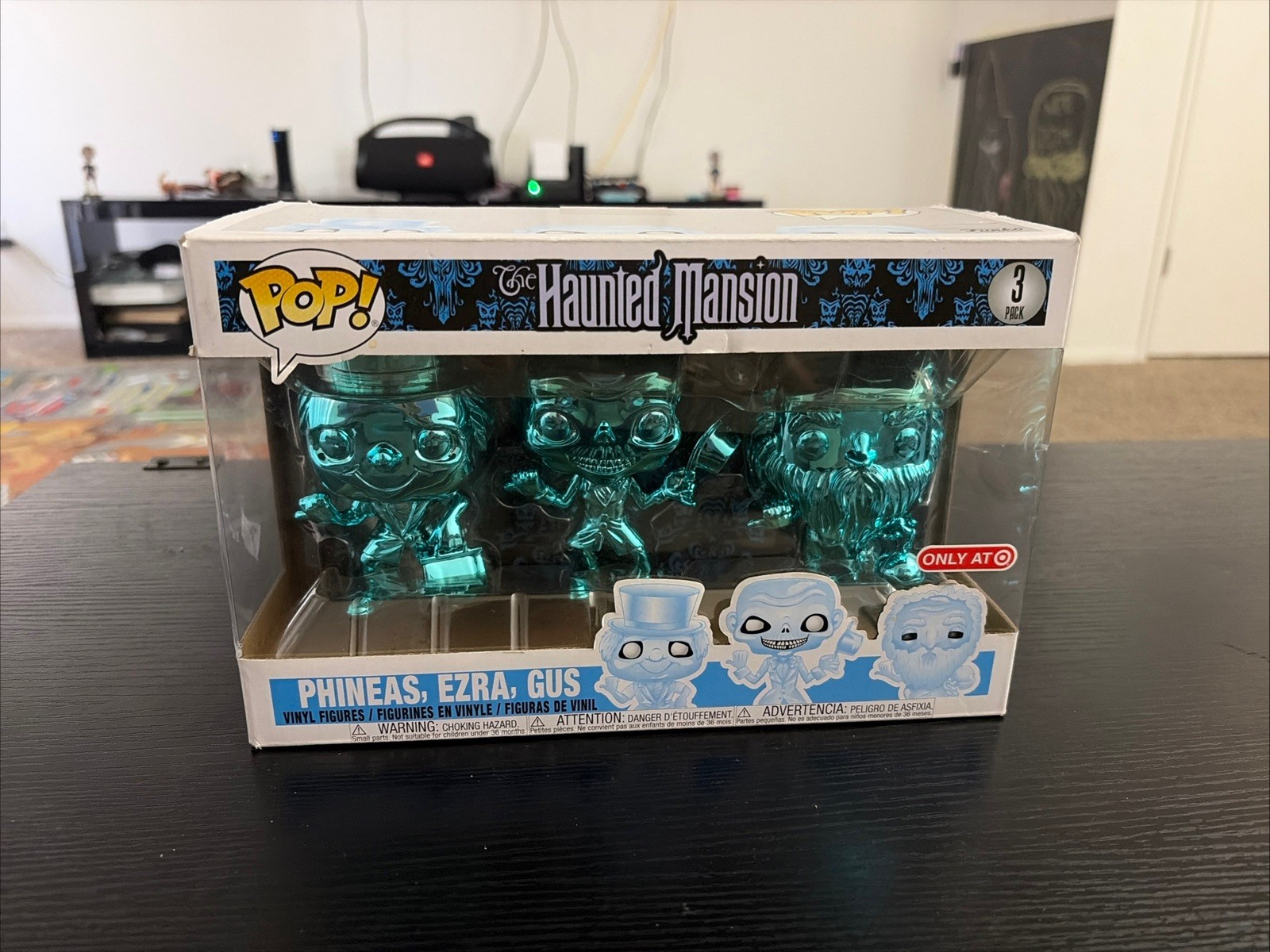 Funko Pop Haunted Mansion Phineas, Ezra  & Gus Chrome 3 Pack Target Exclusive 