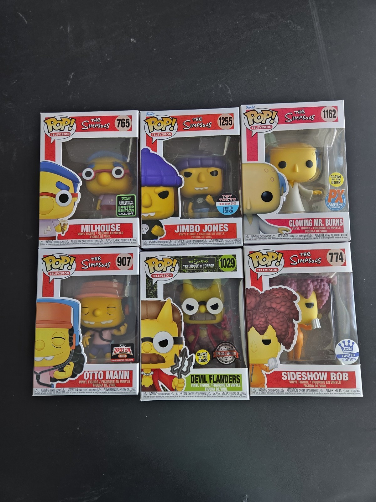 Funko Pop The Simpsons Milhouse Jimbo Glowing Mr. Burns Otto Devil Flanders Lot Funko Pop The Simpsons Milhouse Jimbo Glowing Mr. Burns Otto Devil Flanders Lot