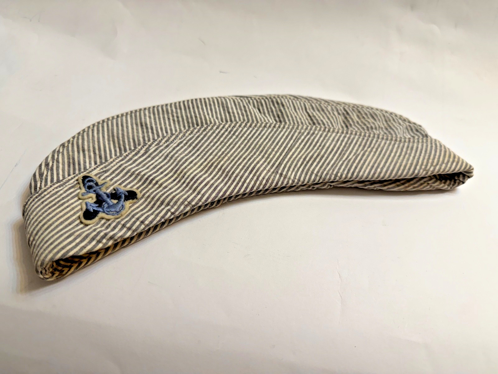 WWII U.S. Navy WAVES Seersucker Hat – Contract No. 113 -  W/Name: K.M. Anderson