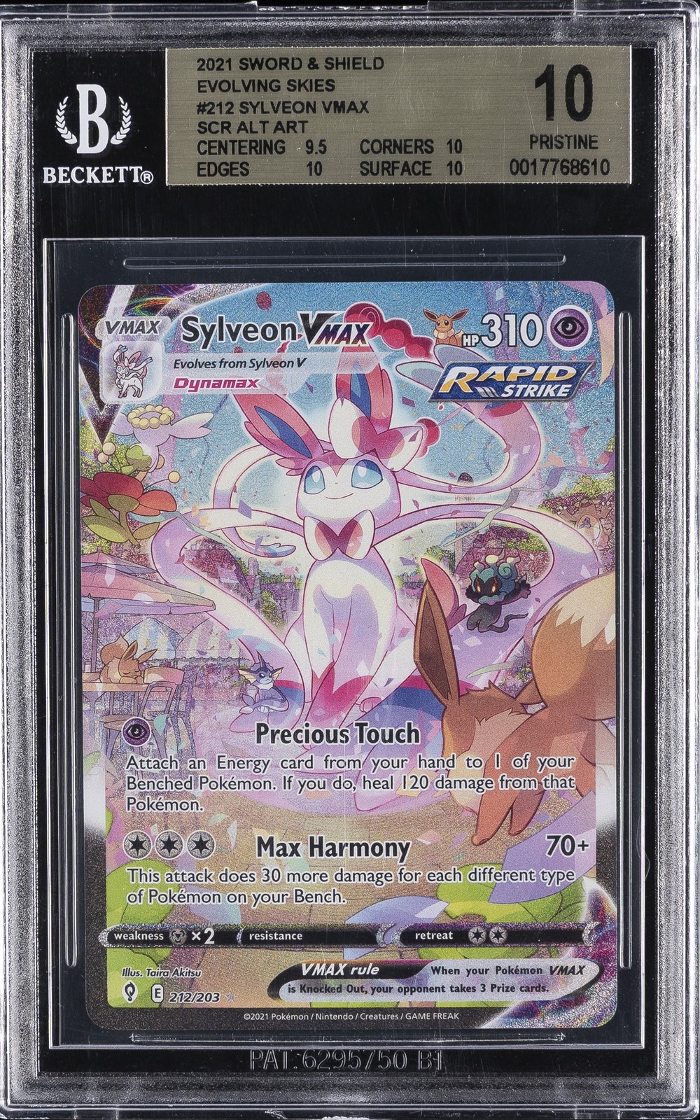 2021 POKEMON SWORD & SHIELD EVOLVING SKIES SCR ALT ART #212 SLYVEON VMAX BGS 10 2021 POKEMON SWORD & SHIELD EVOLVING SKIES SCR ALT ART #212 SLYVEON VMAX BGS 10