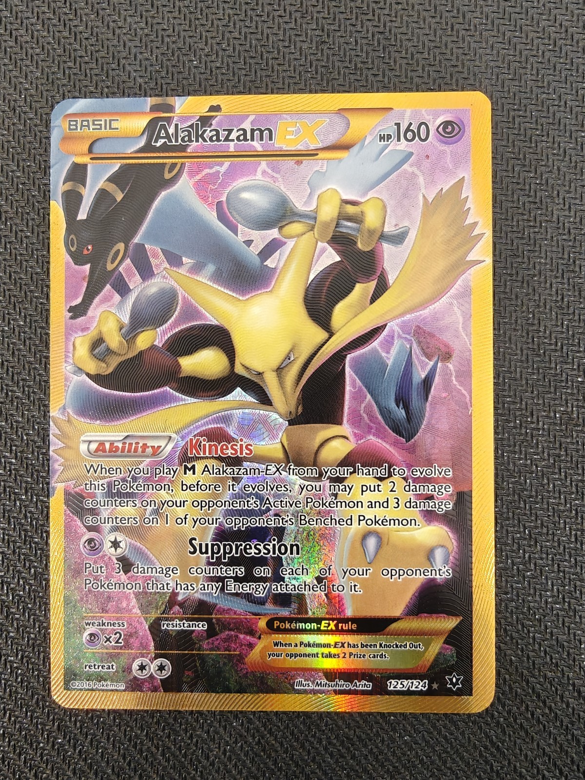 Pokémon Alakazam TCG EX XY Fates Collide Holo Card 125/124 Full Art Secret Rare Pokémon Alakazam TCG EX XY Fates Collide Holo Card 125/124 Full Art Secret Rare