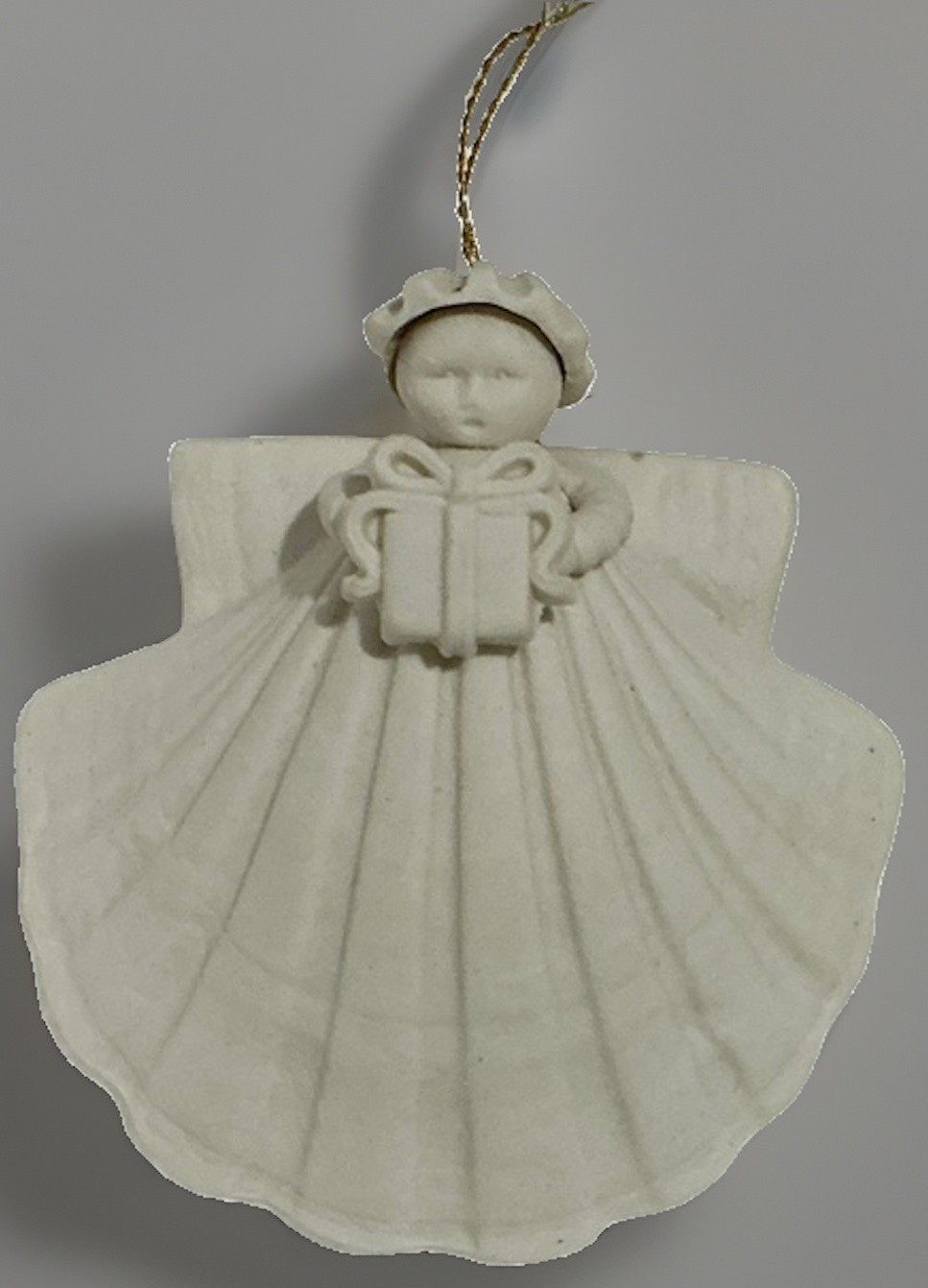 Vintage Margaret Furlong 1991 Holiday Angel Holding Gift Ornament Porcelain Vintage Margaret Furlong 1991 Holiday Angel Holding Gift Ornament Porcelain