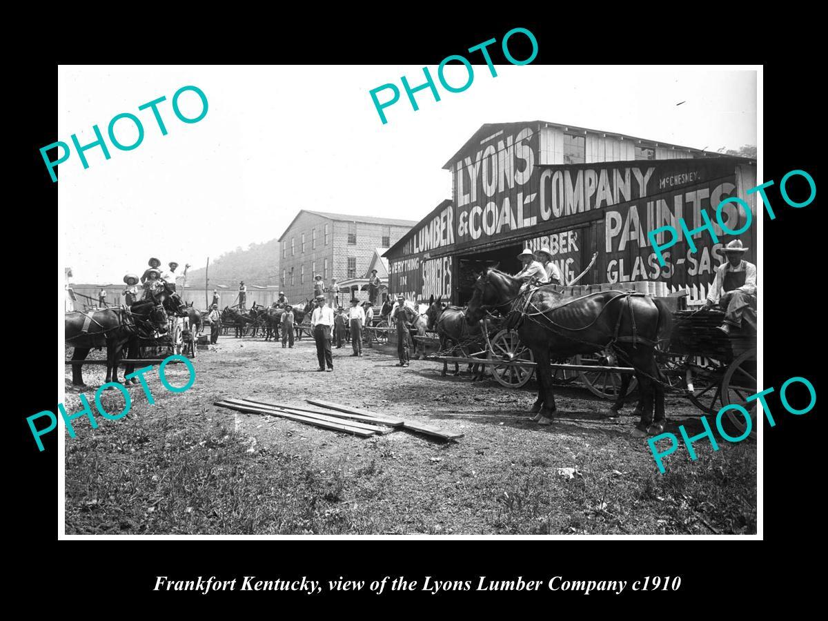OLD LARGE HISTORIC PHOTO OF FRANKFORT KENTUCKY THE LYONS LUMBER Co c1910