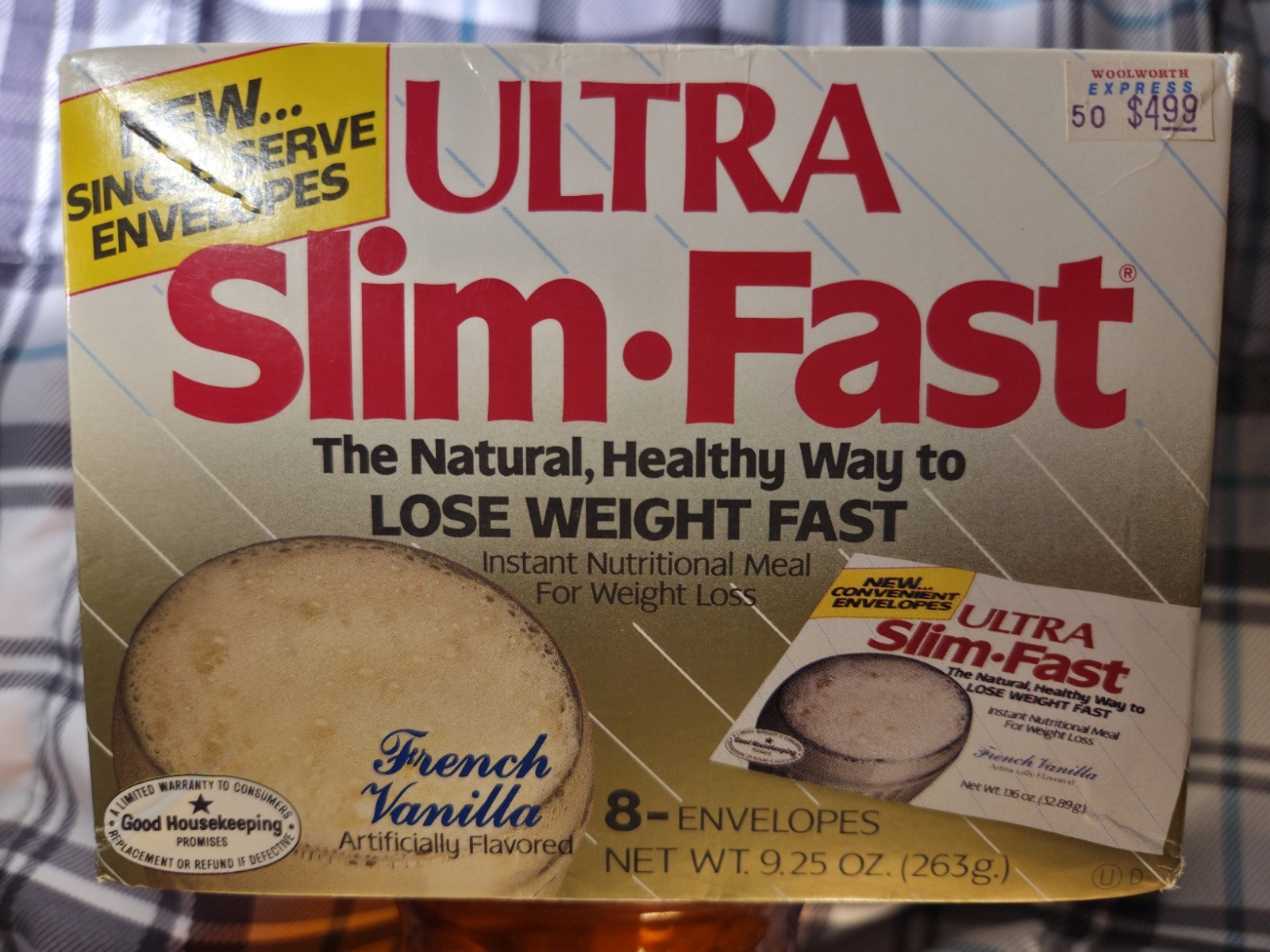 Vintage Ultra Slim-Fast, New Sealed Box Of 8 Weight Loss Packs Wolworth USA Vintage Ultra Slim-Fast, New Sealed Box Of 8 Weight Loss Packs Wolworth USA