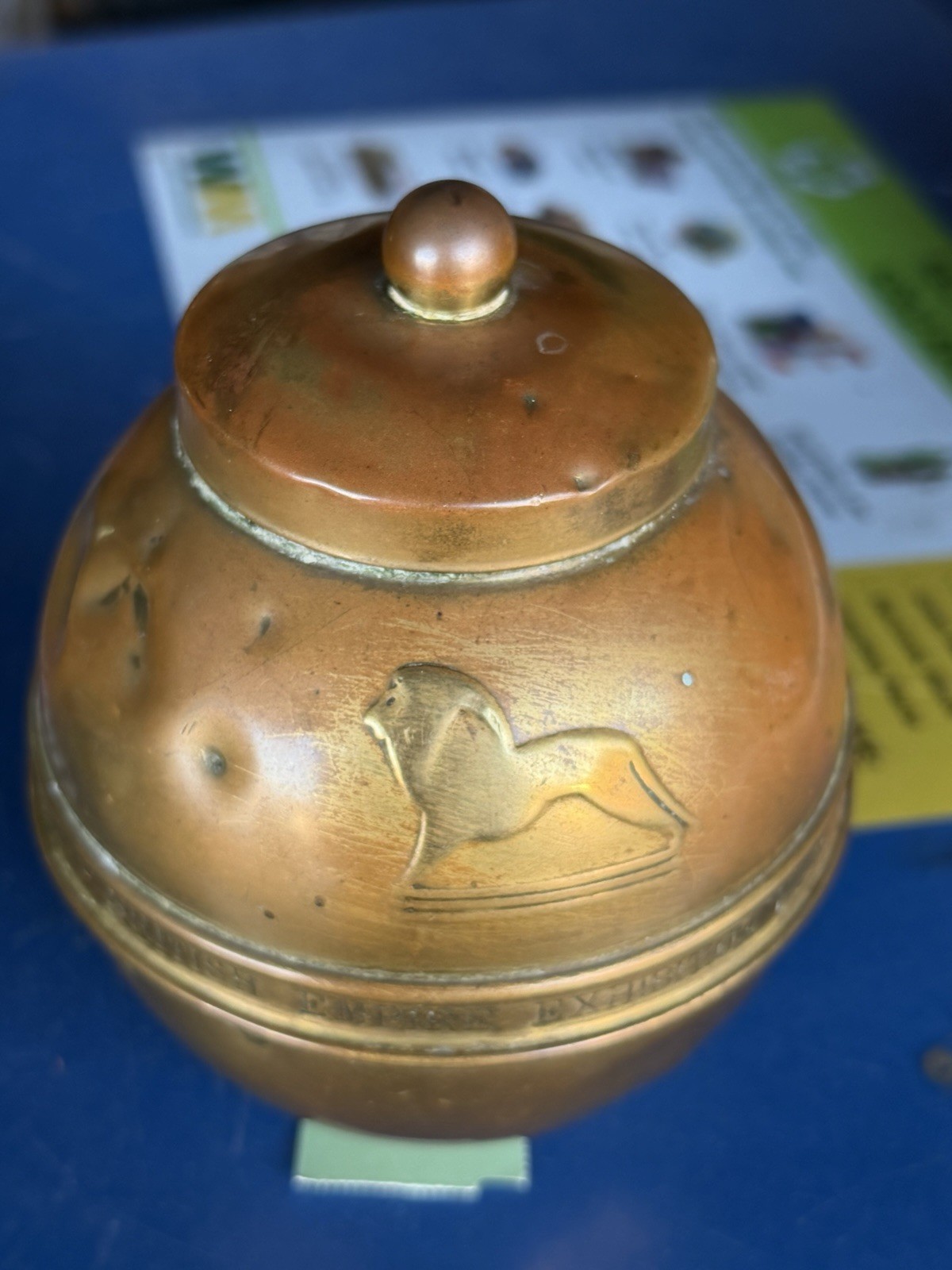 Vintage British Tea Caddy Brass 1924 Vintage British Tea Caddy Brass 1924