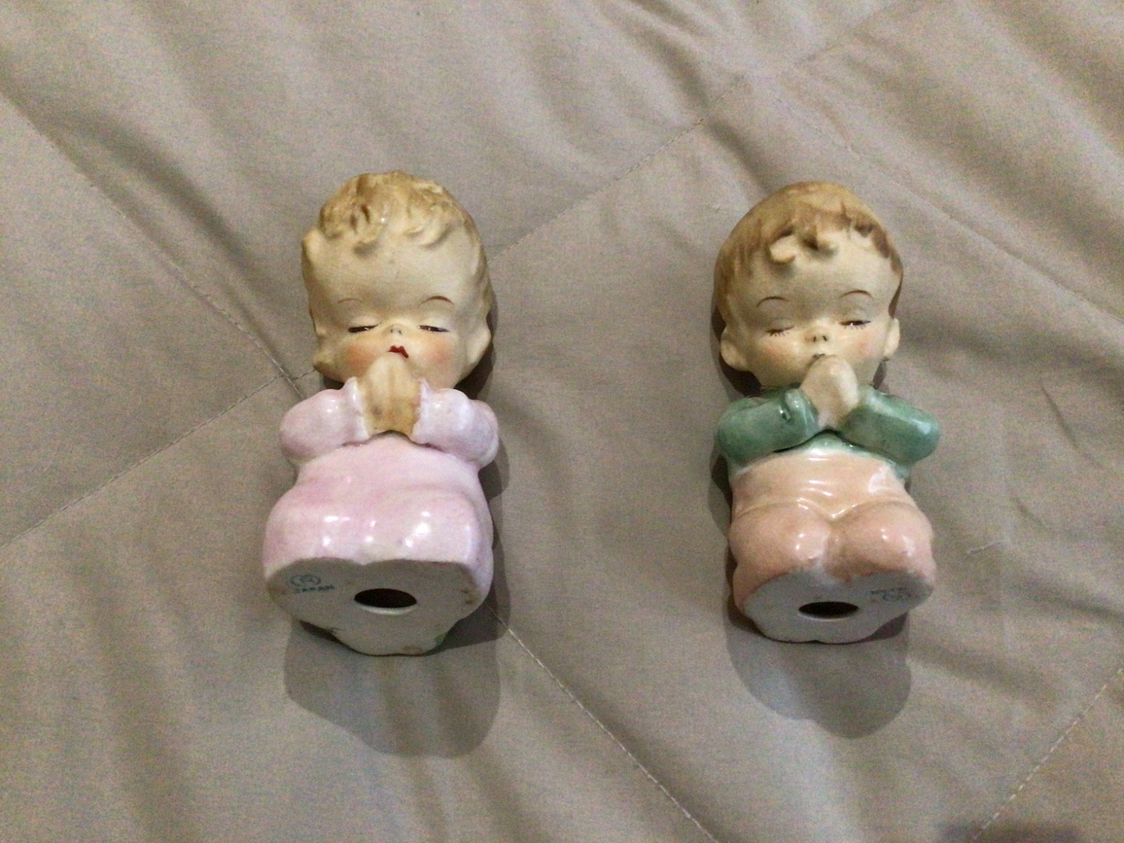 Vtg R Roman Porcelain Praying Children Boy&Girl Bedtime 4” Vtg R Roman Porcelain Praying Children Boy&Girl Bedtime 4”