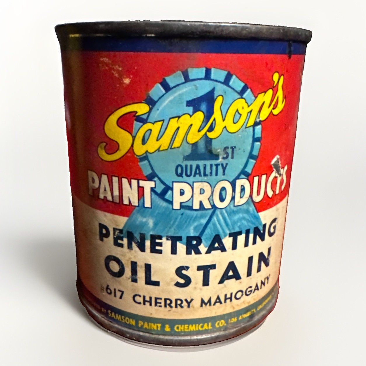 Vintage Made in USA Samsons Paint Products Oil Stain #617 Cherry Mahogany 3/4 Fu
