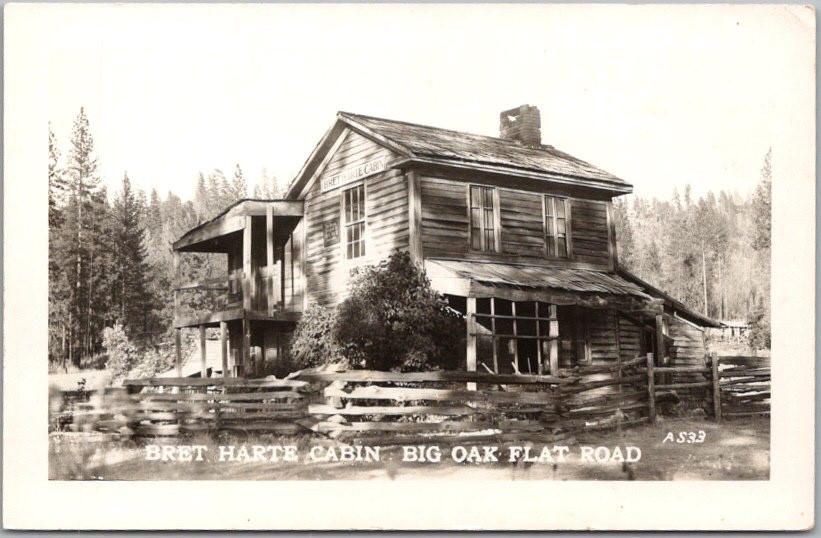 Tuolumne / Twain Harte, CA Real Photo RPPC Postcard "BRET HARTE CABIN" c1950s Tuolumne / Twain Harte, CA Real Photo RPPC Postcard "BRET HARTE CABIN" c1950s