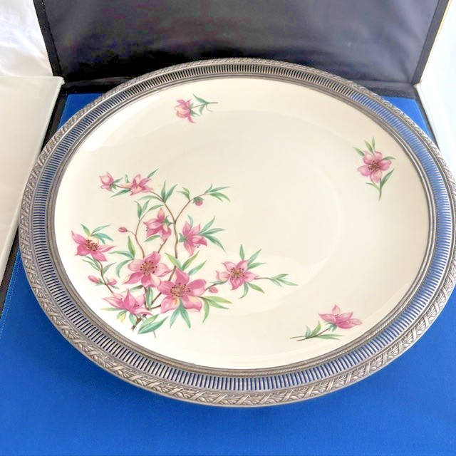 LENOX PEACHTREE Vintage PLATTER Inside STERLING SILVER Casing 14 3/4" LENOX PEACHTREE Vintage PLATTER Inside STERLING SILVER Casing 14 3/4"