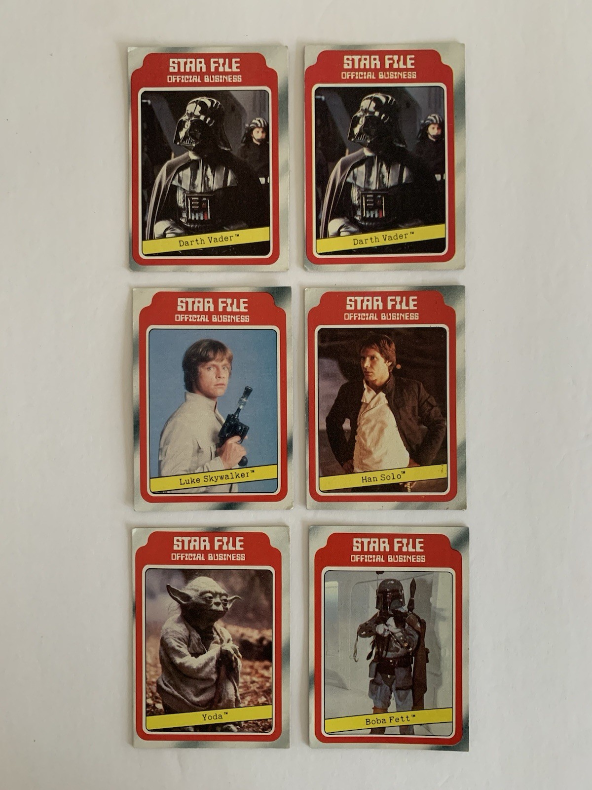 1980 Topps Star Wars Empire Strikes Back Star File Lot of (6) ~ Duplicate Vader 1980 Topps Star Wars Empire Strikes Back Star File Lot of (6) ~ Duplicate Vader