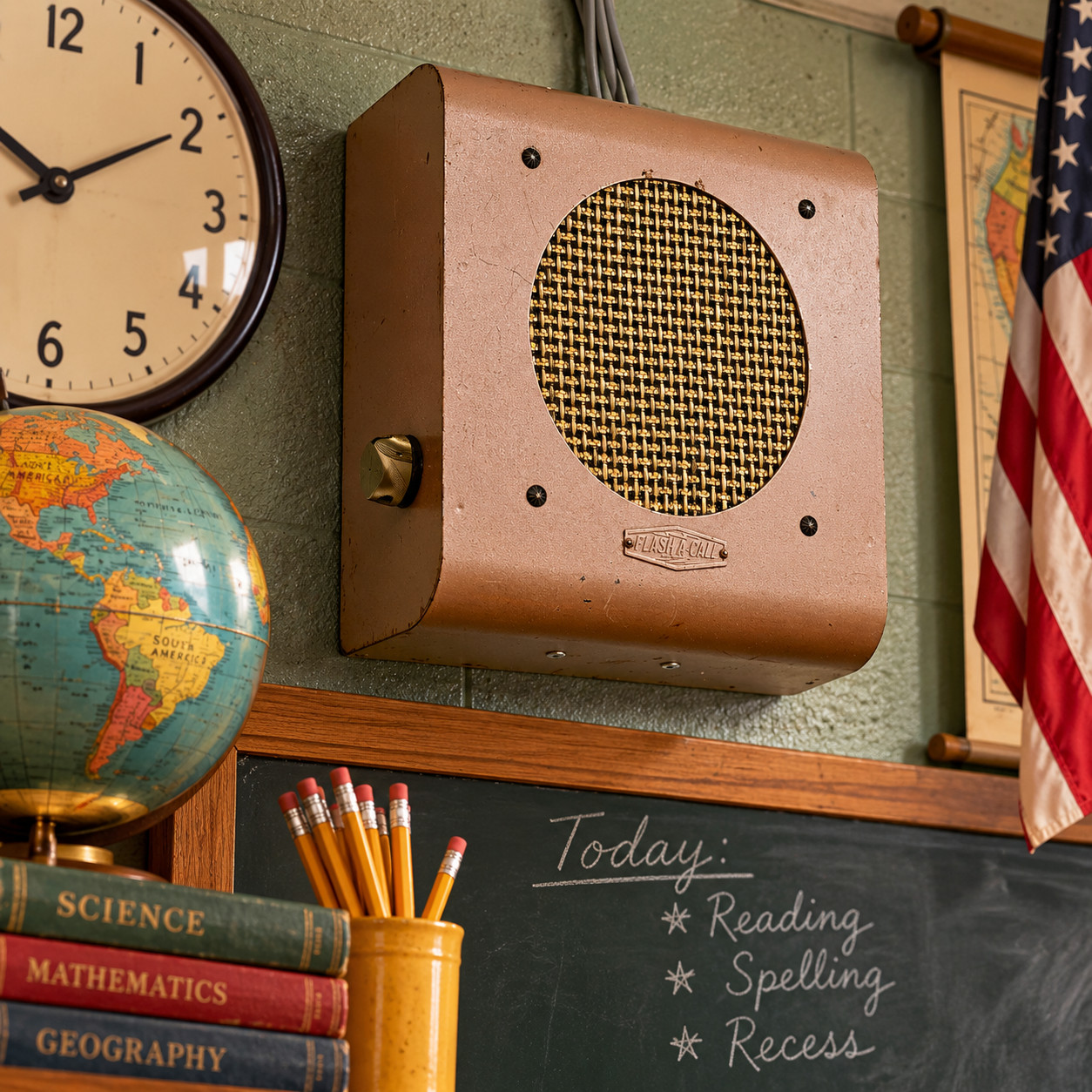 Vintage 1950s Flash-A-Call Wall Intercom PA Speaker Industrial School Prop Vintage 1950s Flash-A-Call Wall Intercom PA Speaker Industrial School Prop